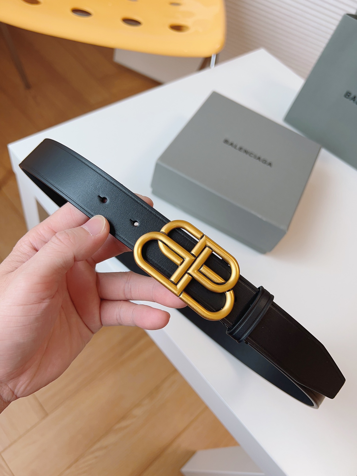 Balenciaga Leather Belt Cow Leather 30mm-l