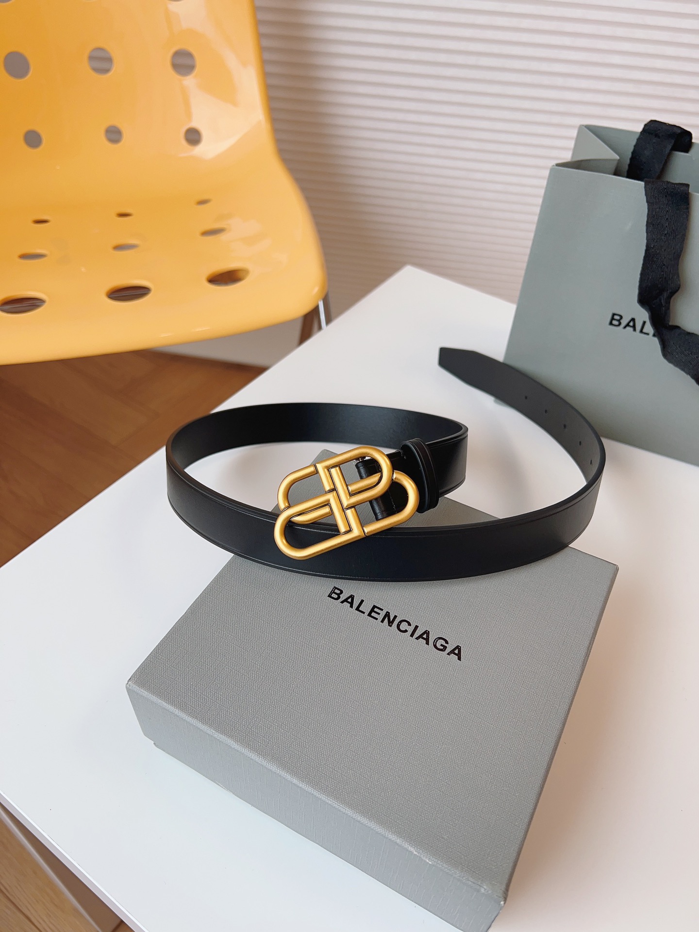 Balenciaga Leather Belt Cow Leather 30mm-l