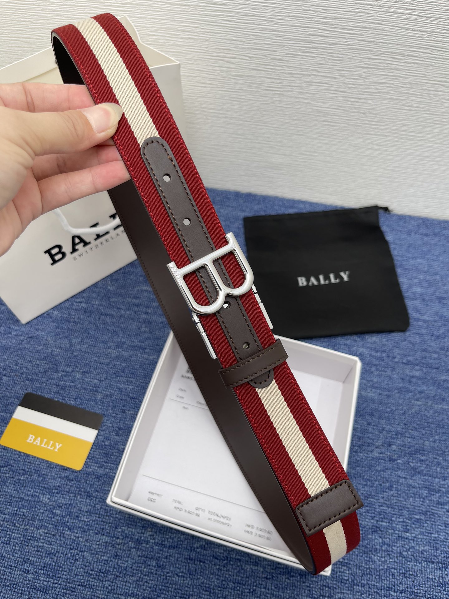 Bally Male Leather Belt Cow Leather