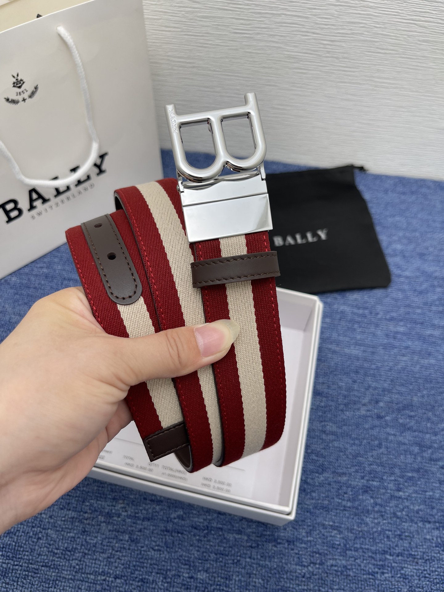 Bally Male Leather Belt Cow Leather