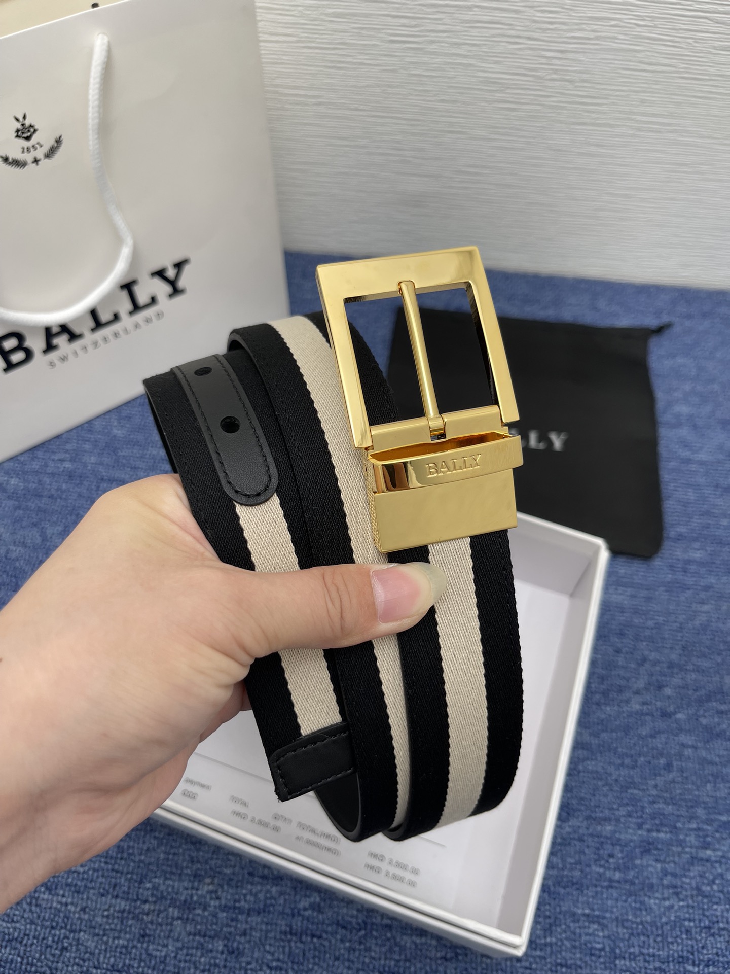 Bally Male Leather Belt Cow Leather