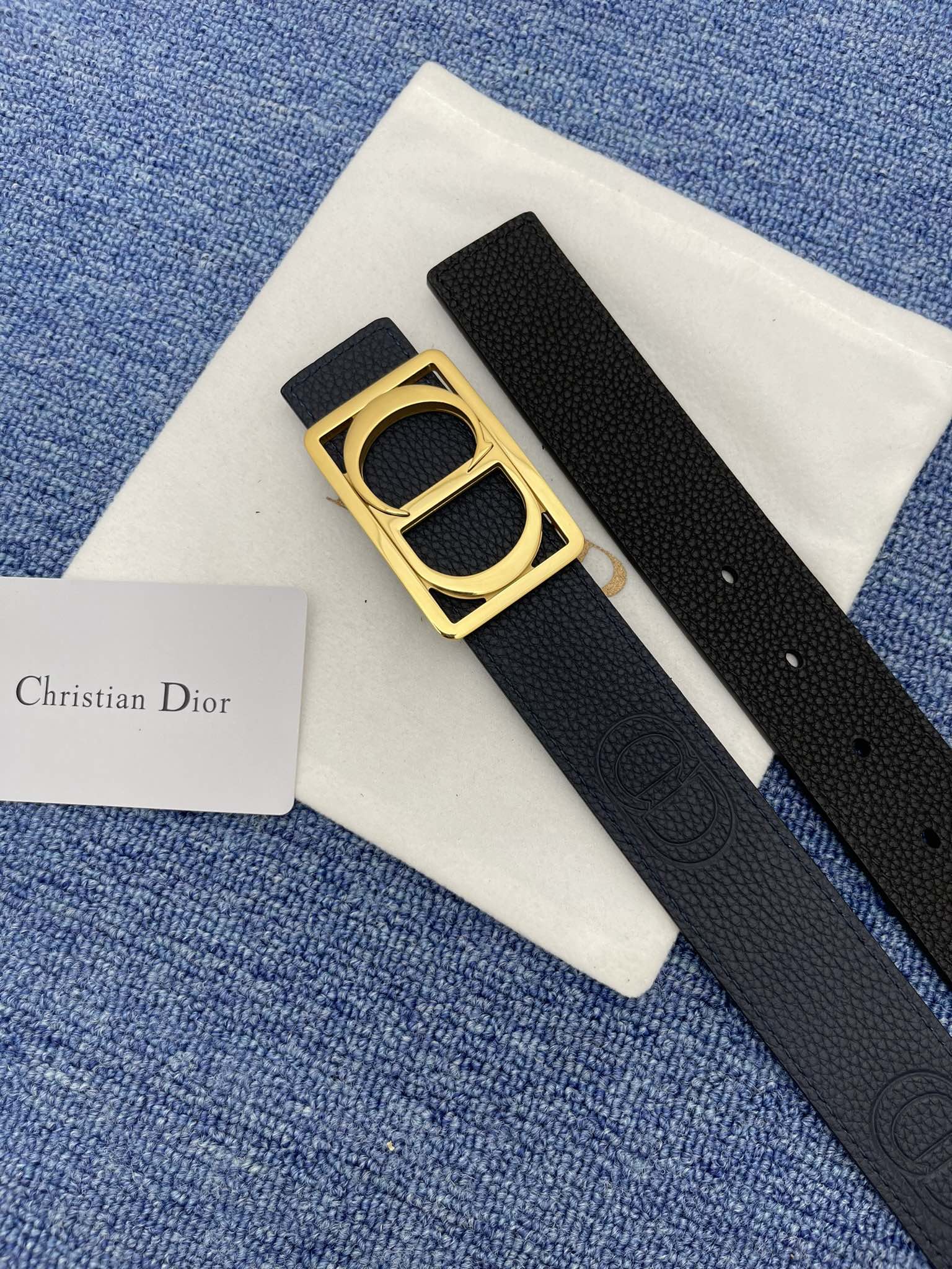 Dior Male Basic Belt Cow Leather Black Adjustable M
