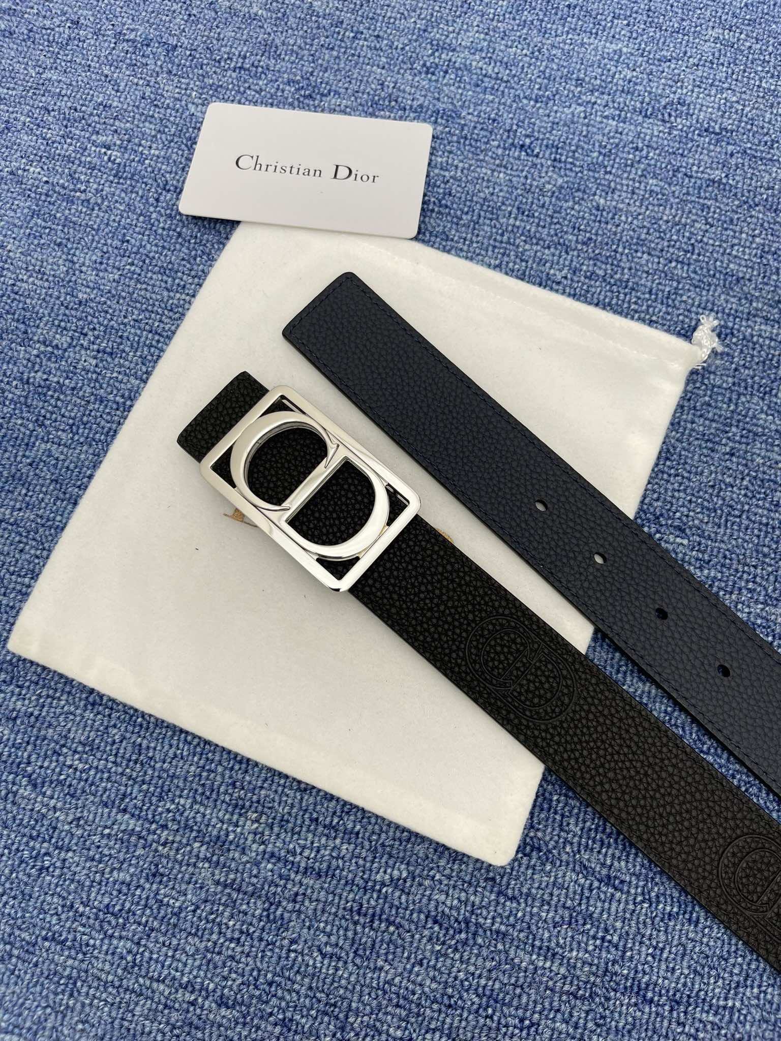 Dior Male Basic Belt Cow Leather Black Adjustable M
