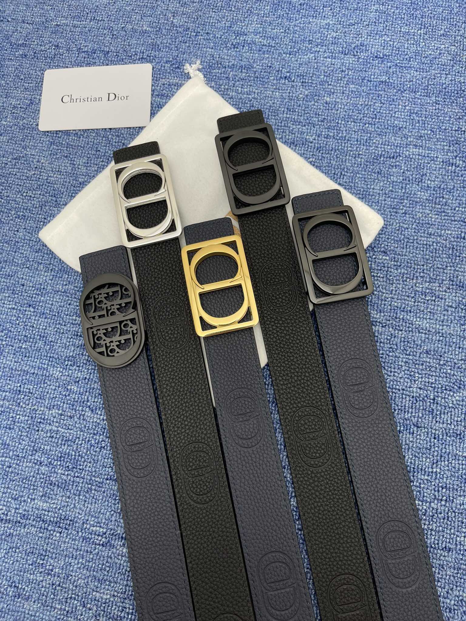 Dior Male Basic Belt Cow Leather Black Adjustable M