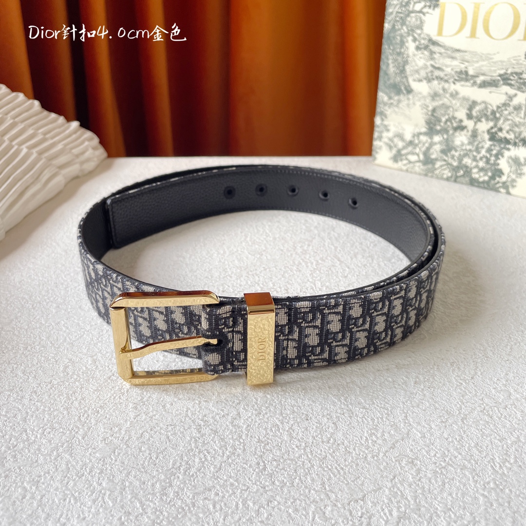 Dior Male Basic Belt Cow Leather Black 40mm-l