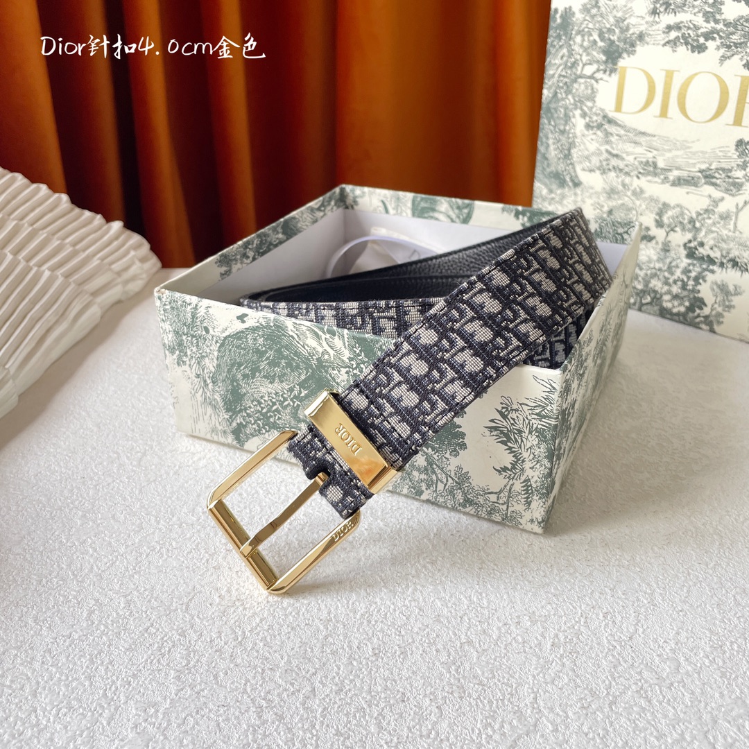 Dior Male Basic Belt Cow Leather Black 40mm-l