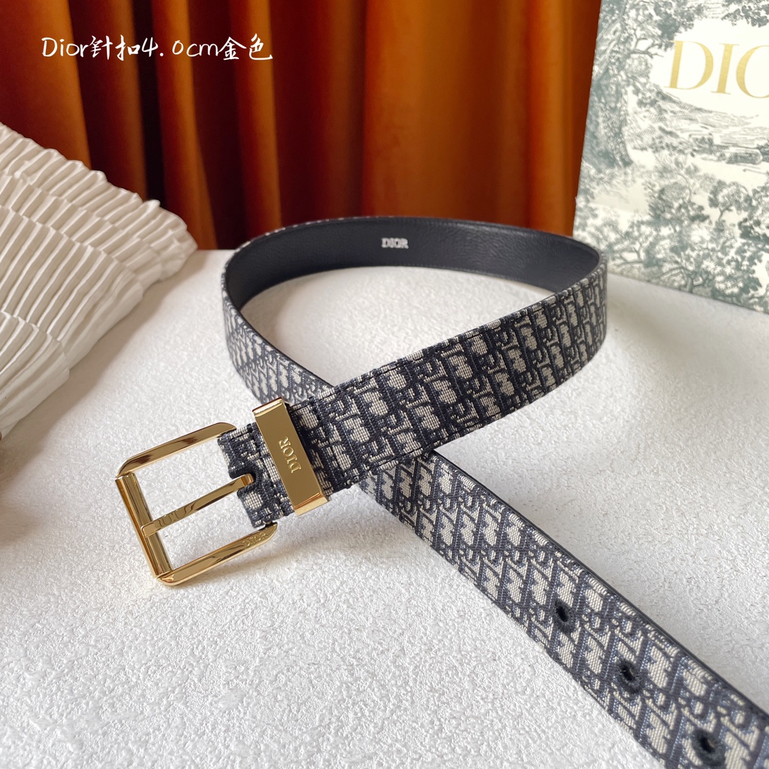 Dior Male Basic Belt Cow Leather Black 40mm-l