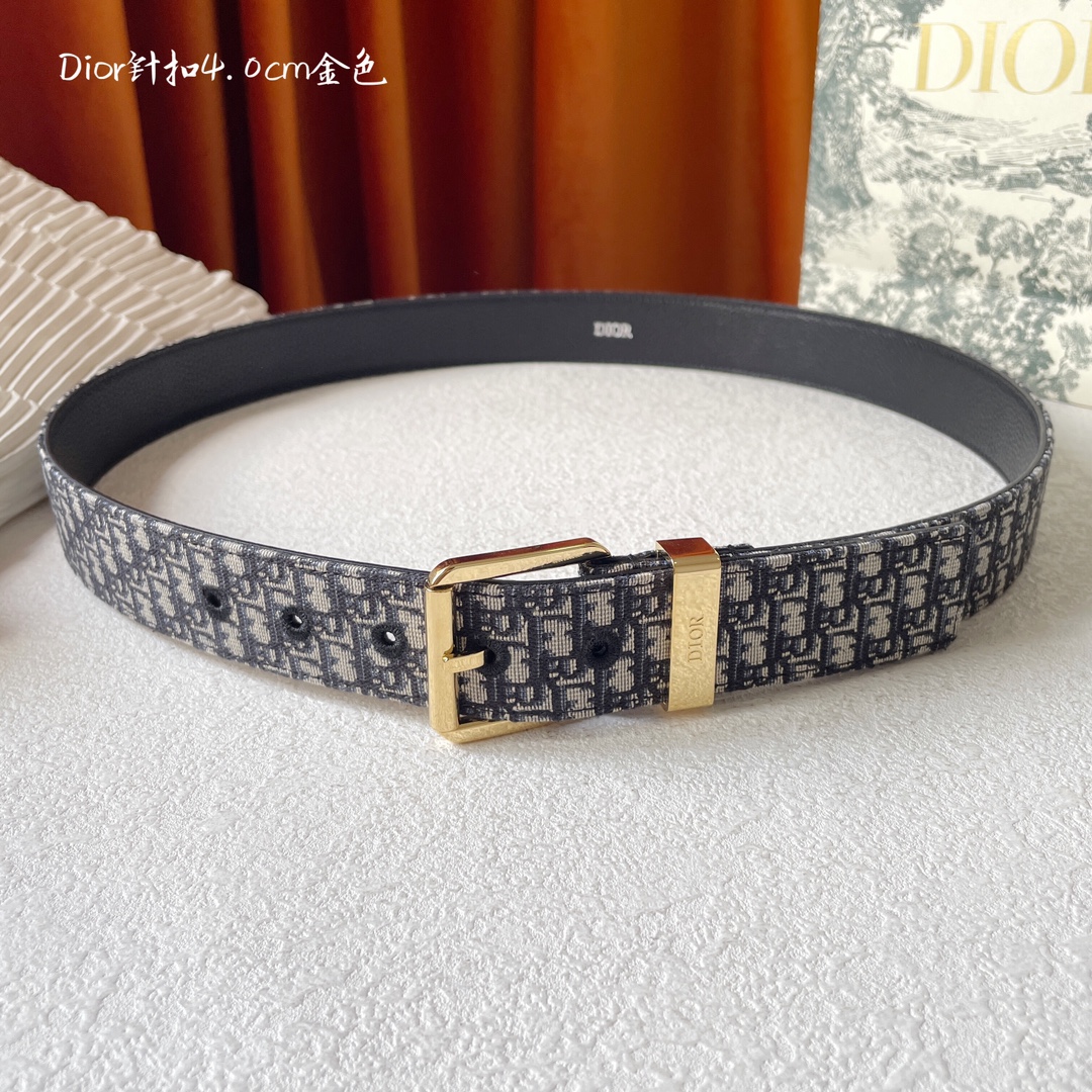 Dior Male Basic Belt Cow Leather Black 40mm-l