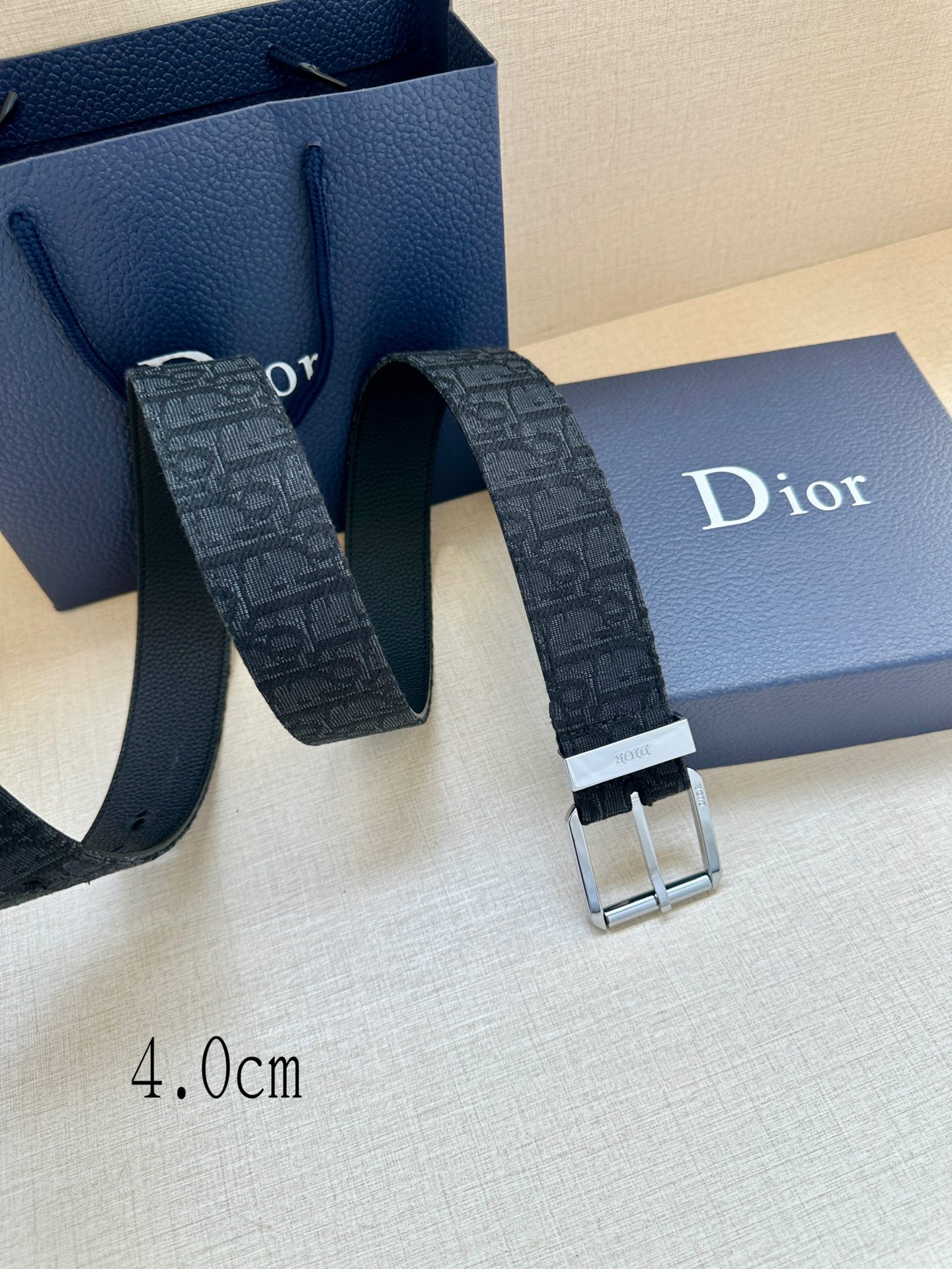 Dior Male Basic Belt Cow Leather Black Adjustable M-l
