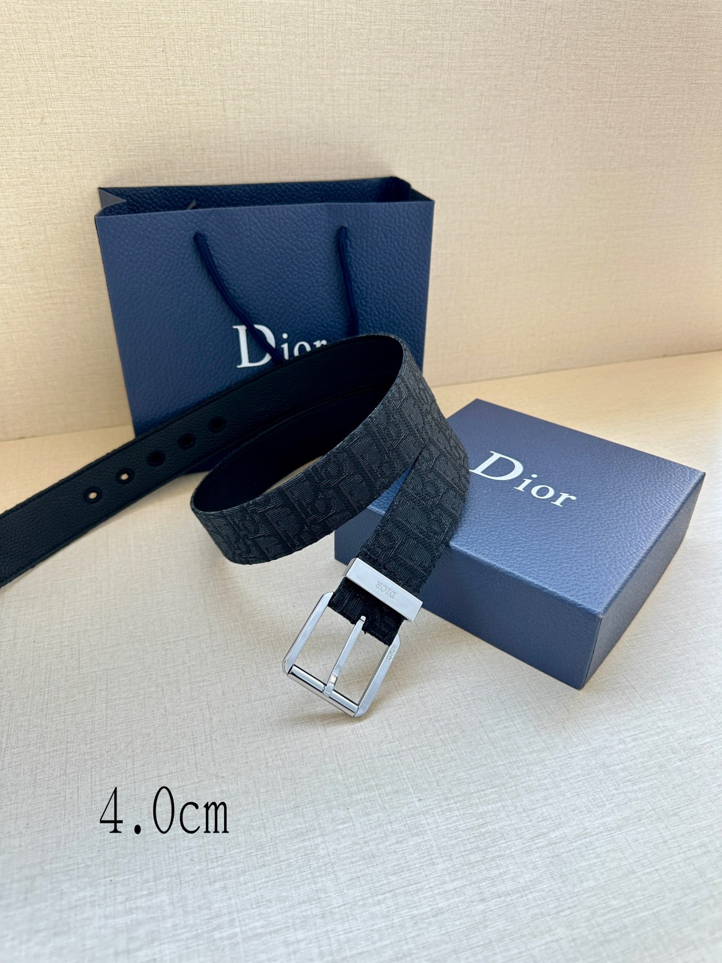 Dior Male Basic Belt Cow Leather Black Adjustable M-l