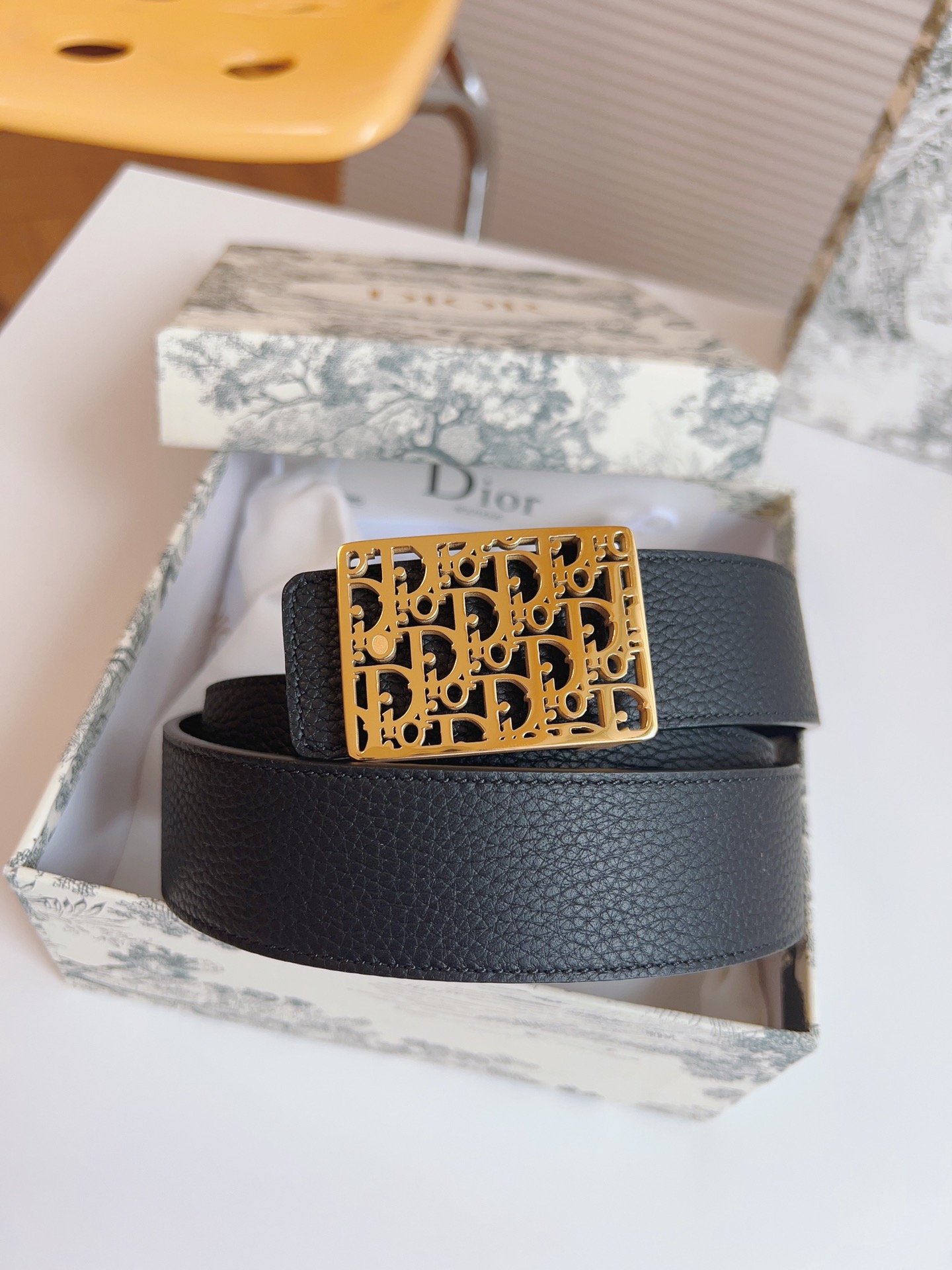 Dior Male Leather Belt Top Grain Leather 35mm