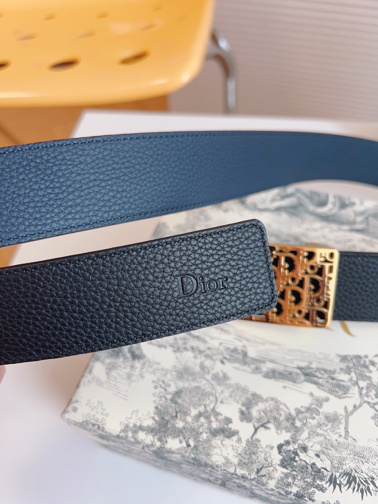 Dior Male Leather Belt Top Grain Leather 35mm