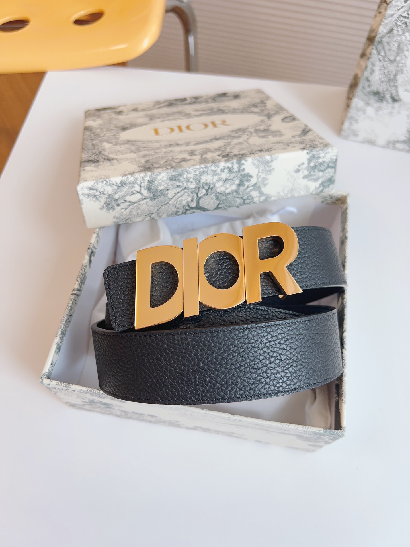 Dior Male Leather Belt Top Grain Leather 35mm