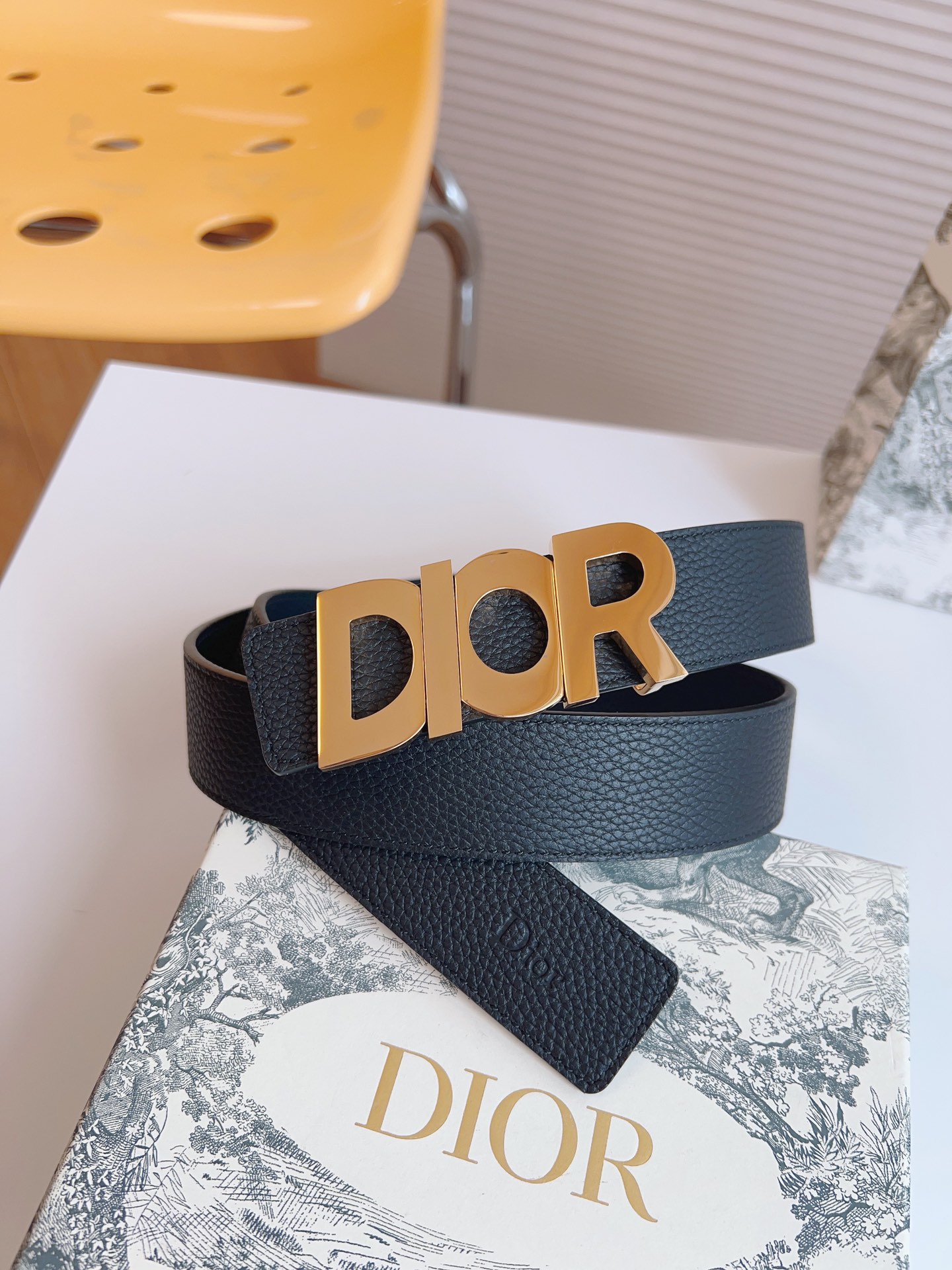 Dior Male Leather Belt Top Grain Leather 35mm