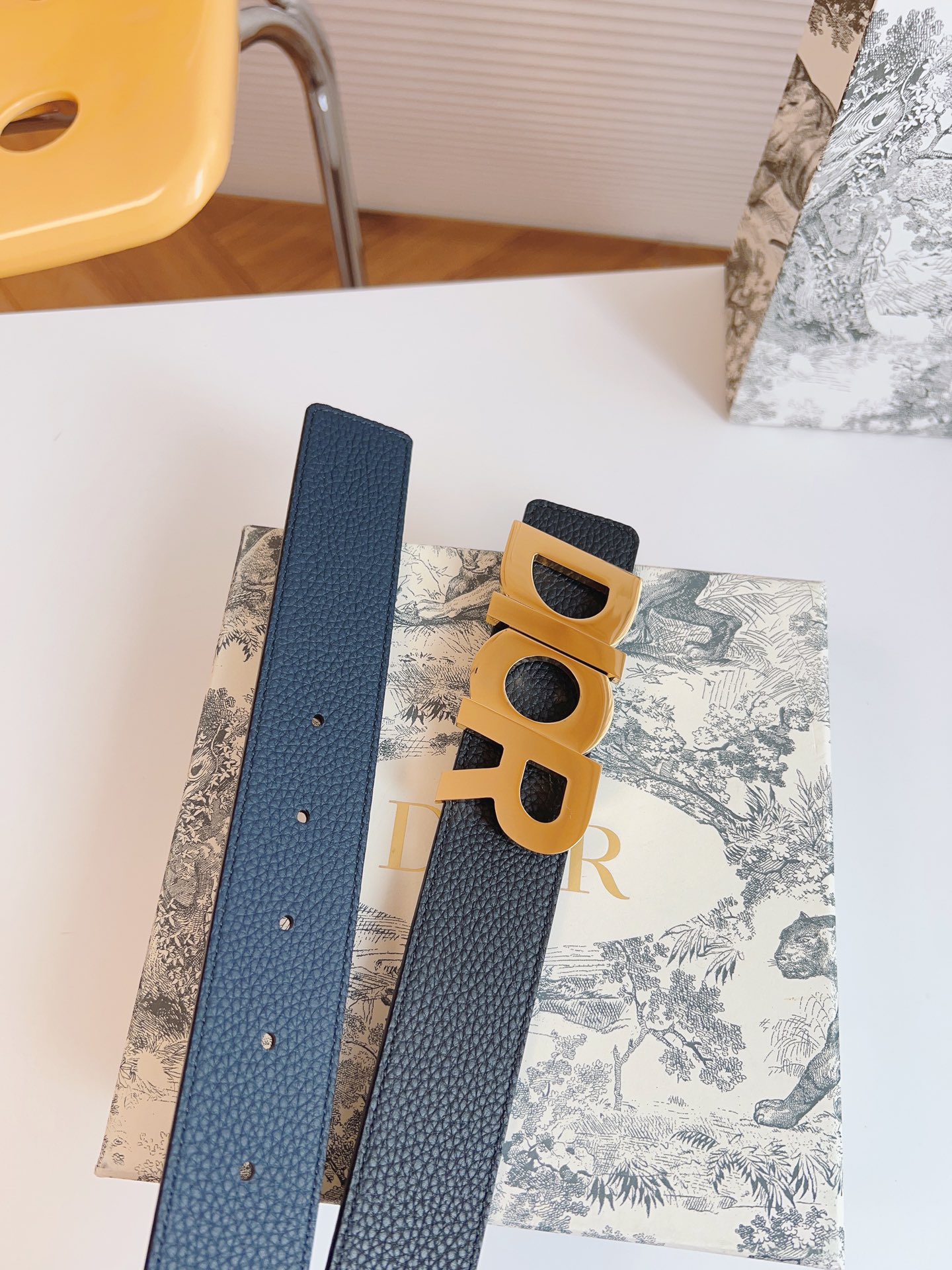 Dior Male Leather Belt Top Grain Leather 35mm