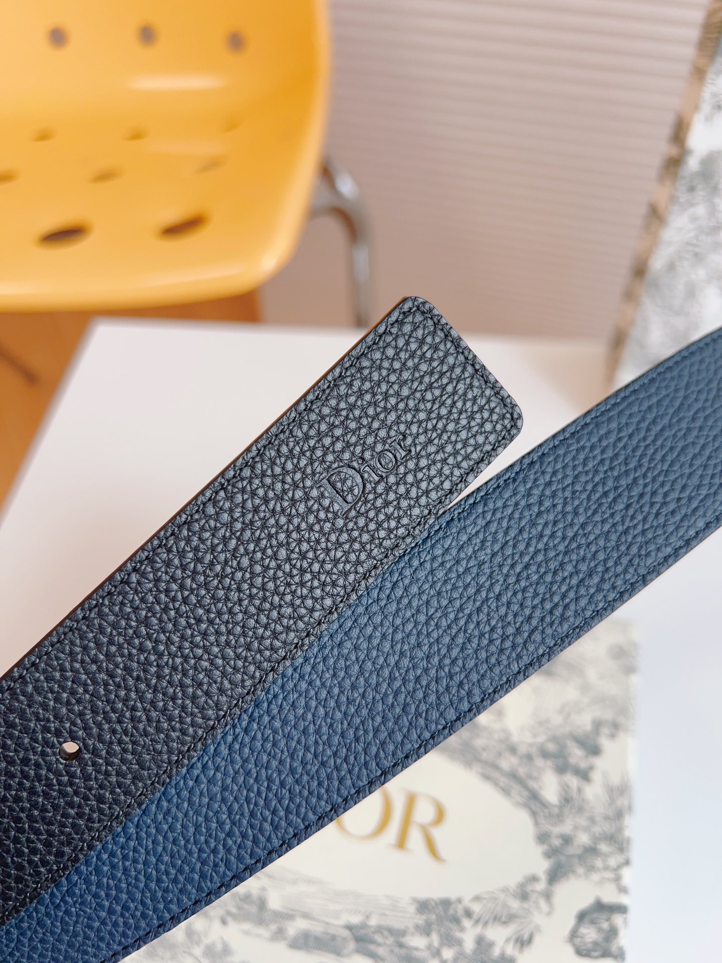 Dior Male Leather Belt Top Grain Leather 35mm