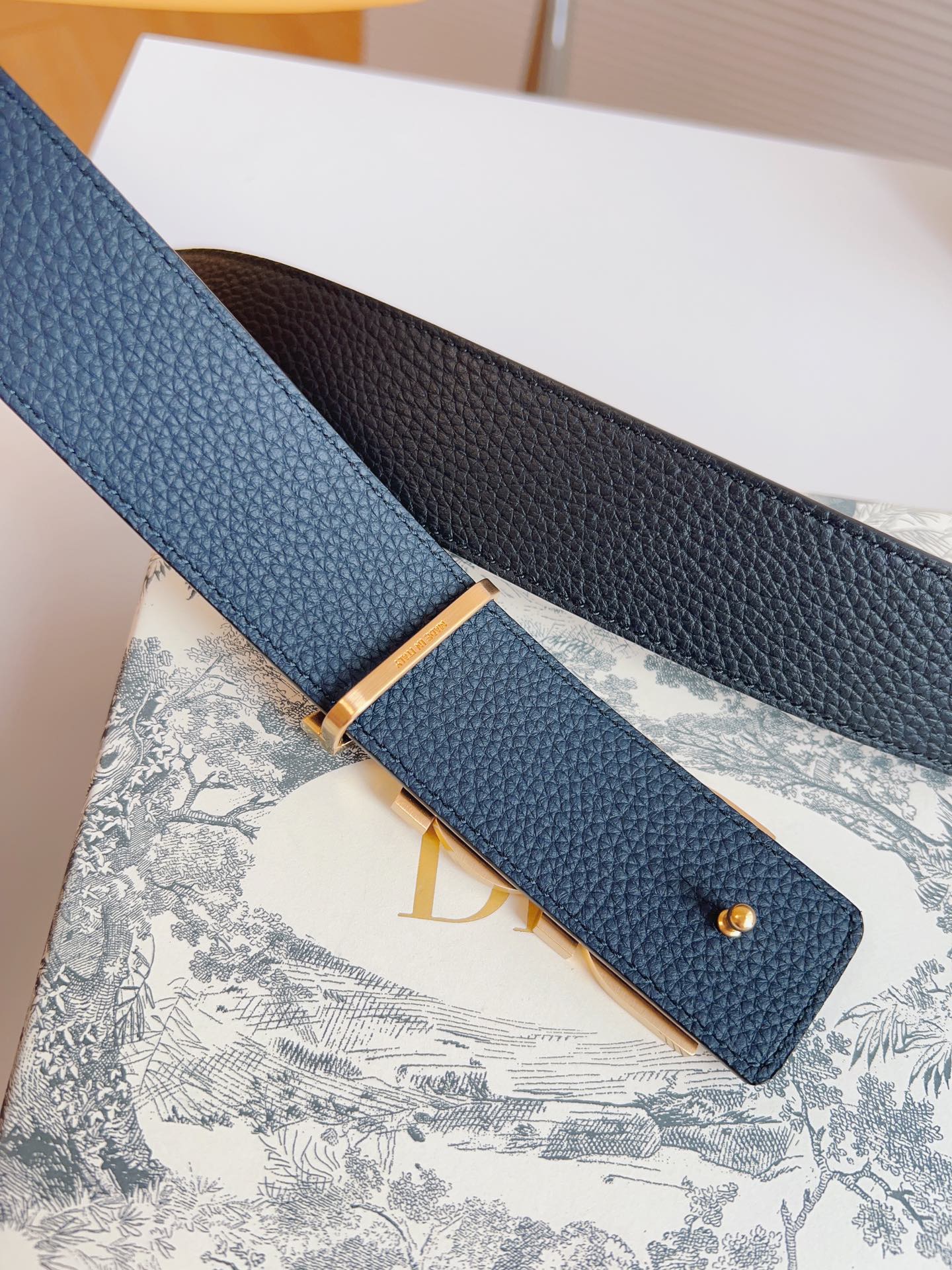 Dior Male Leather Belt Top Grain Leather 35mm