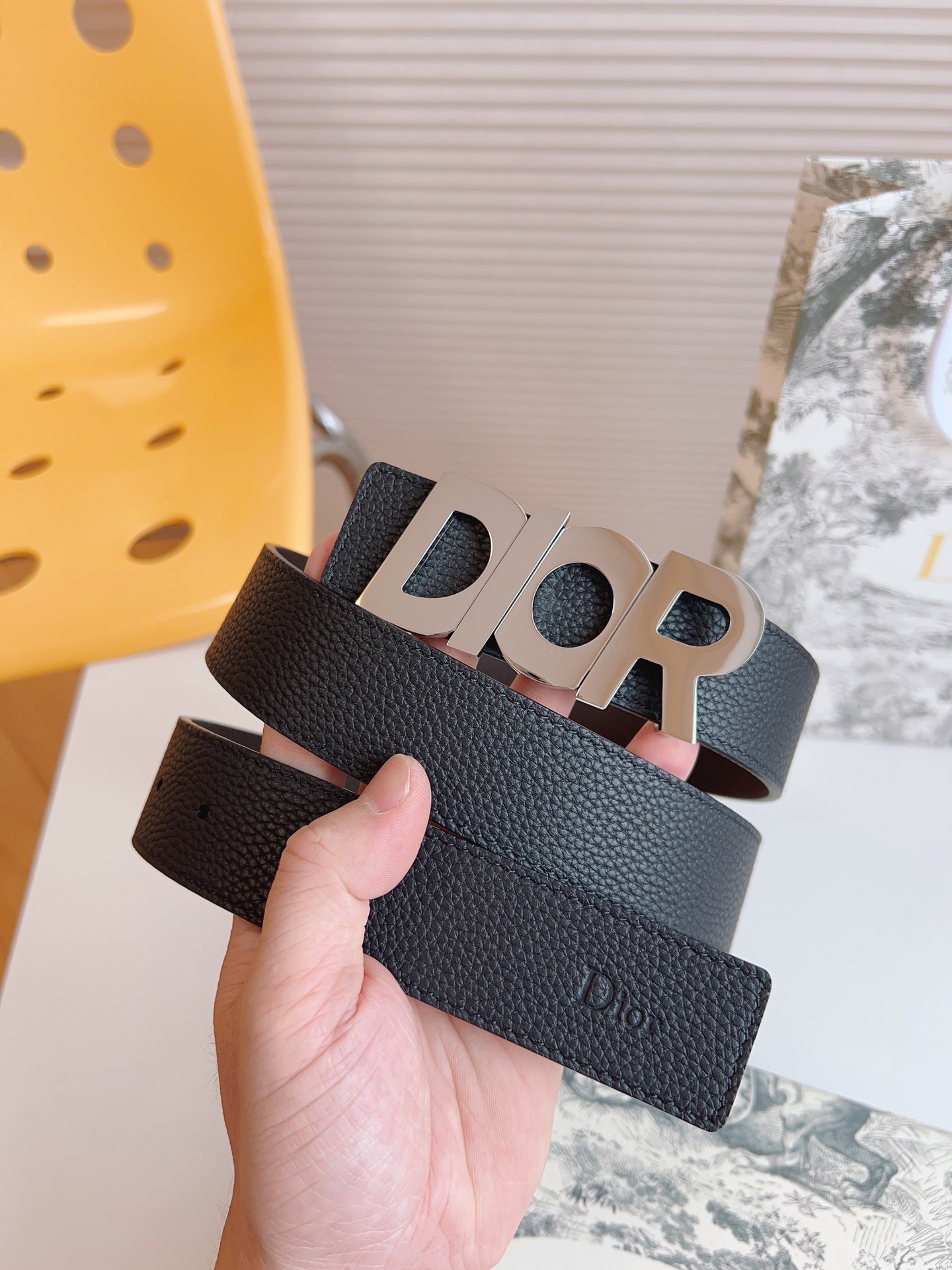 Dior Male Leather Belt Top Grain Leather 35mm
