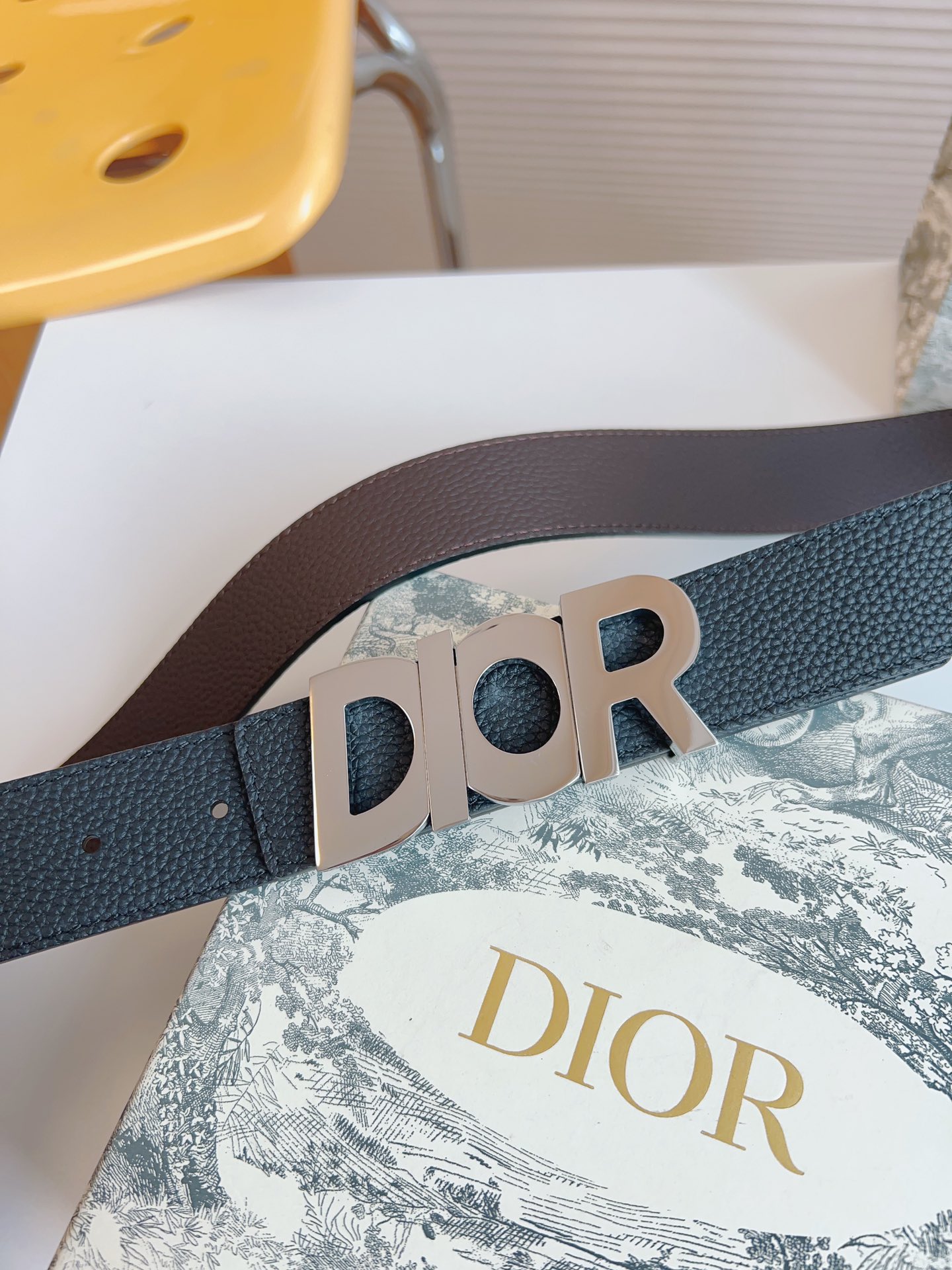 Dior Male Leather Belt Top Grain Leather 35mm