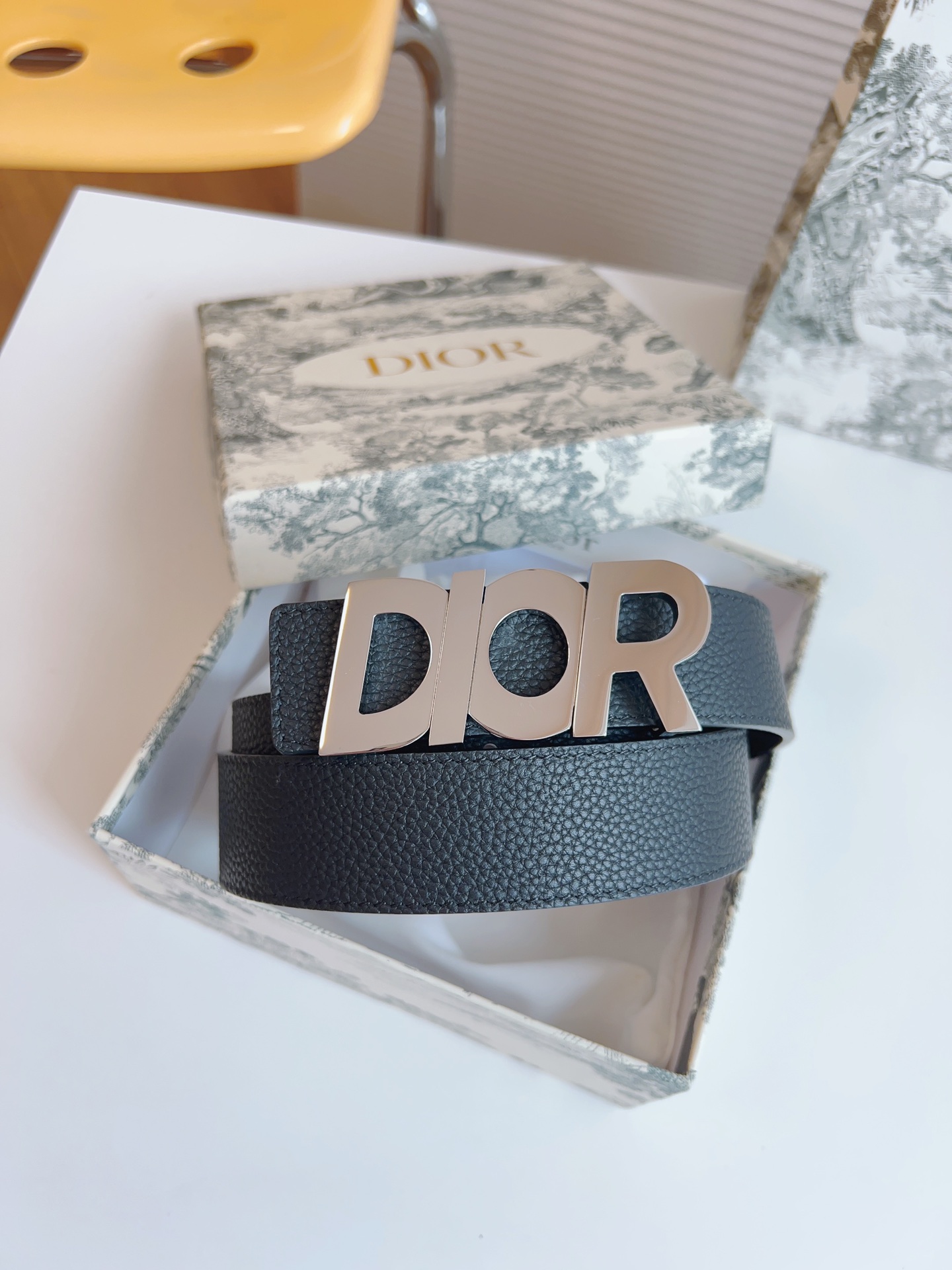 Dior Male Leather Belt Top Grain Leather 35mm