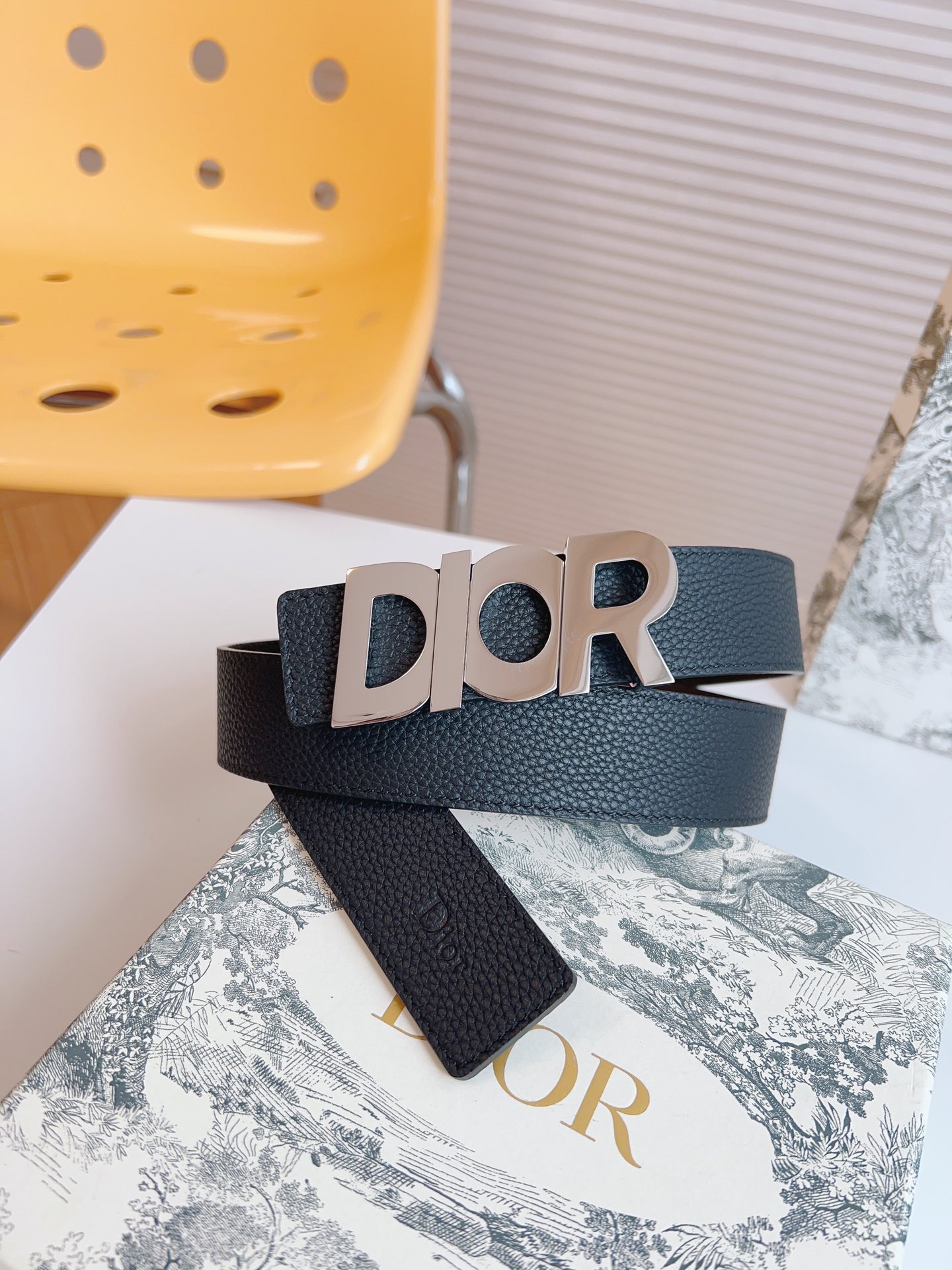 Dior Male Leather Belt Top Grain Leather 35mm