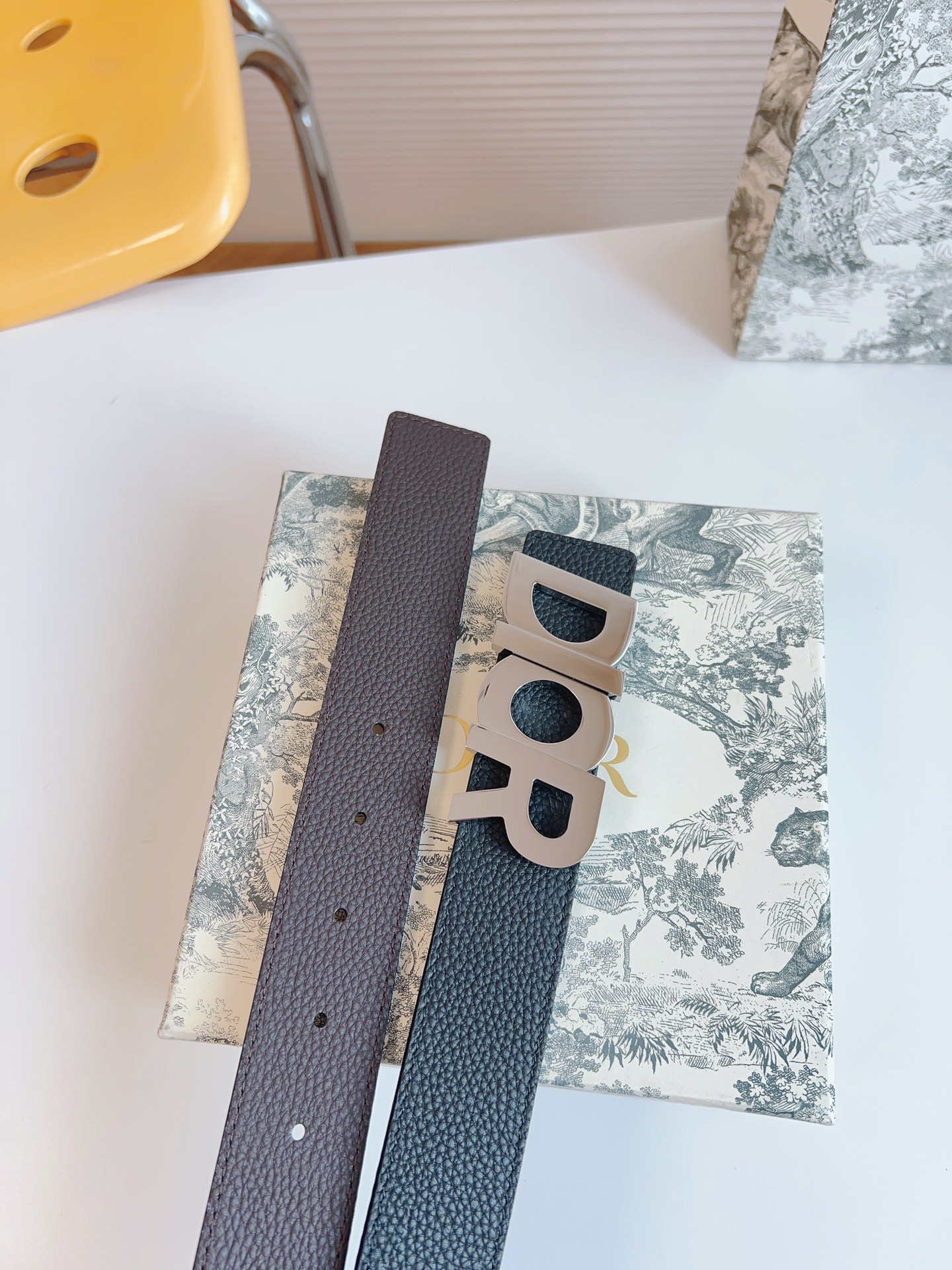 Dior Male Leather Belt Top Grain Leather 35mm