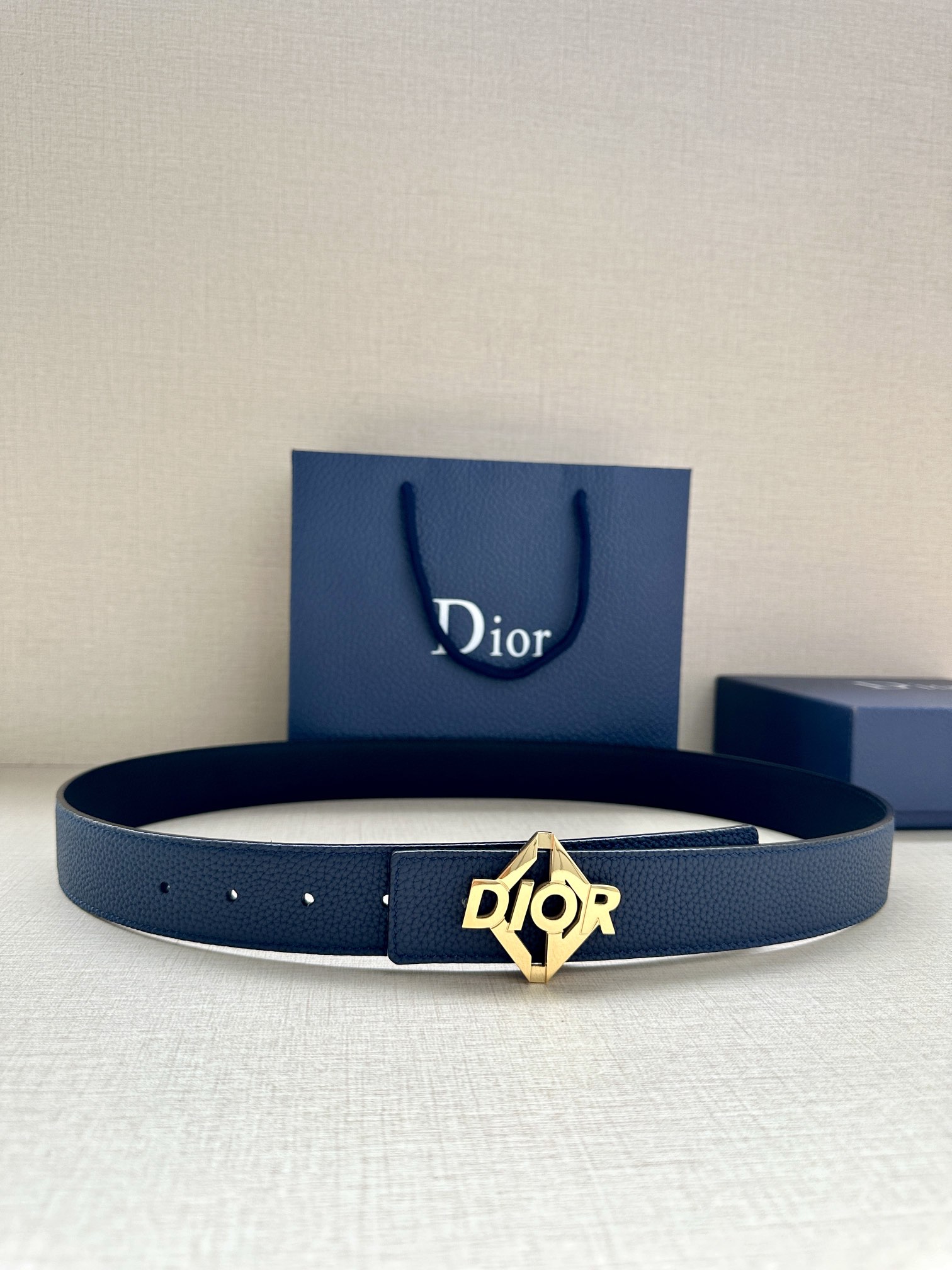 Dior Male Basic Belt Cow Leather Black Adjustable M