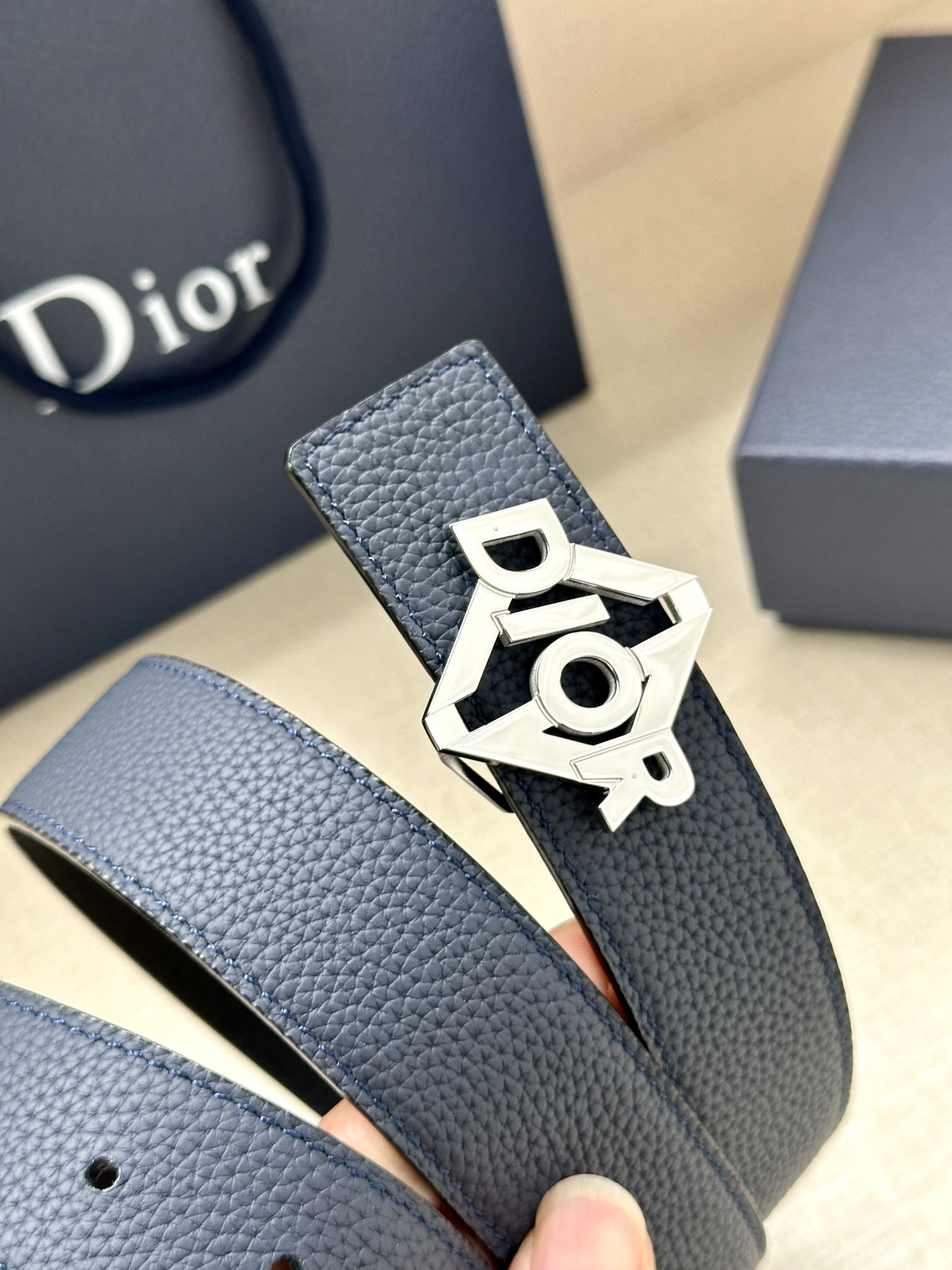 Dior Male Basic Belt Cow Leather Black Adjustable M