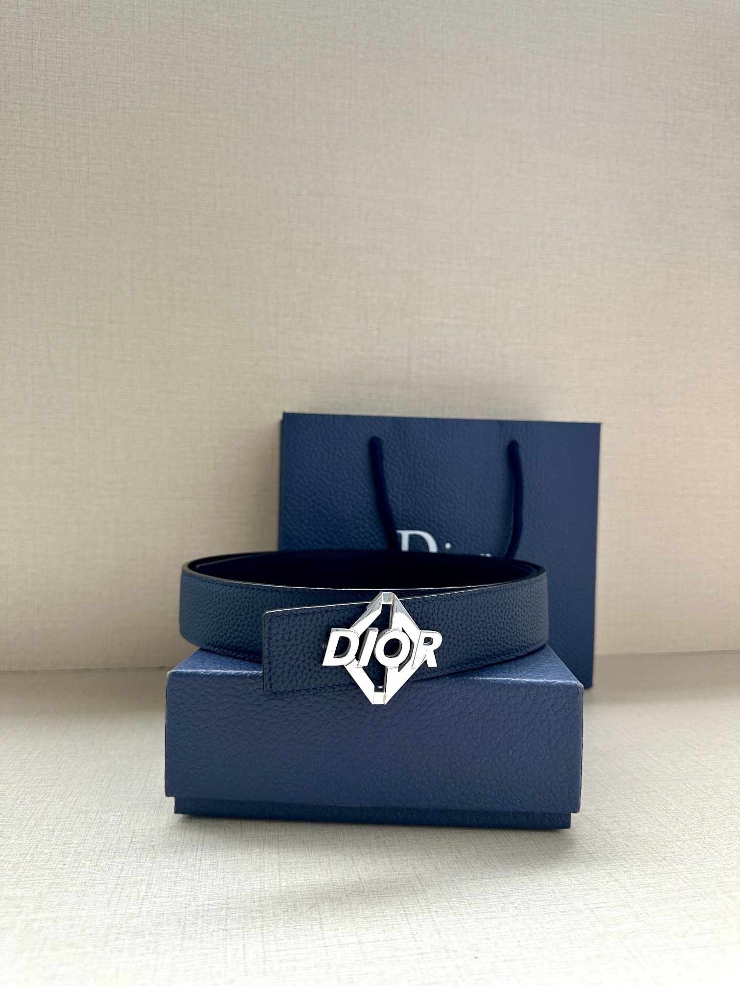 Dior Male Basic Belt Cow Leather Black Adjustable M