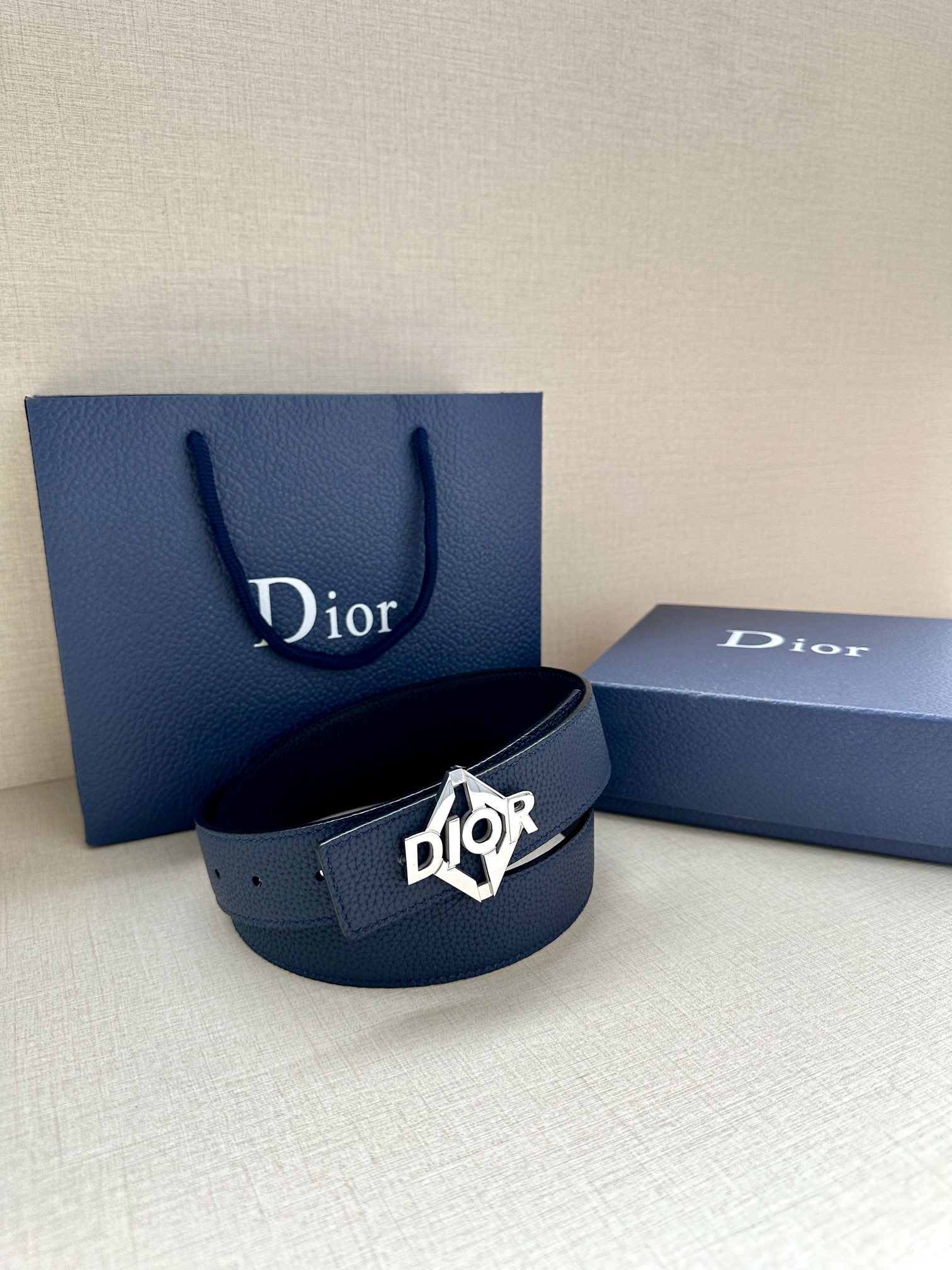 Dior Male Basic Belt Cow Leather Black Adjustable M