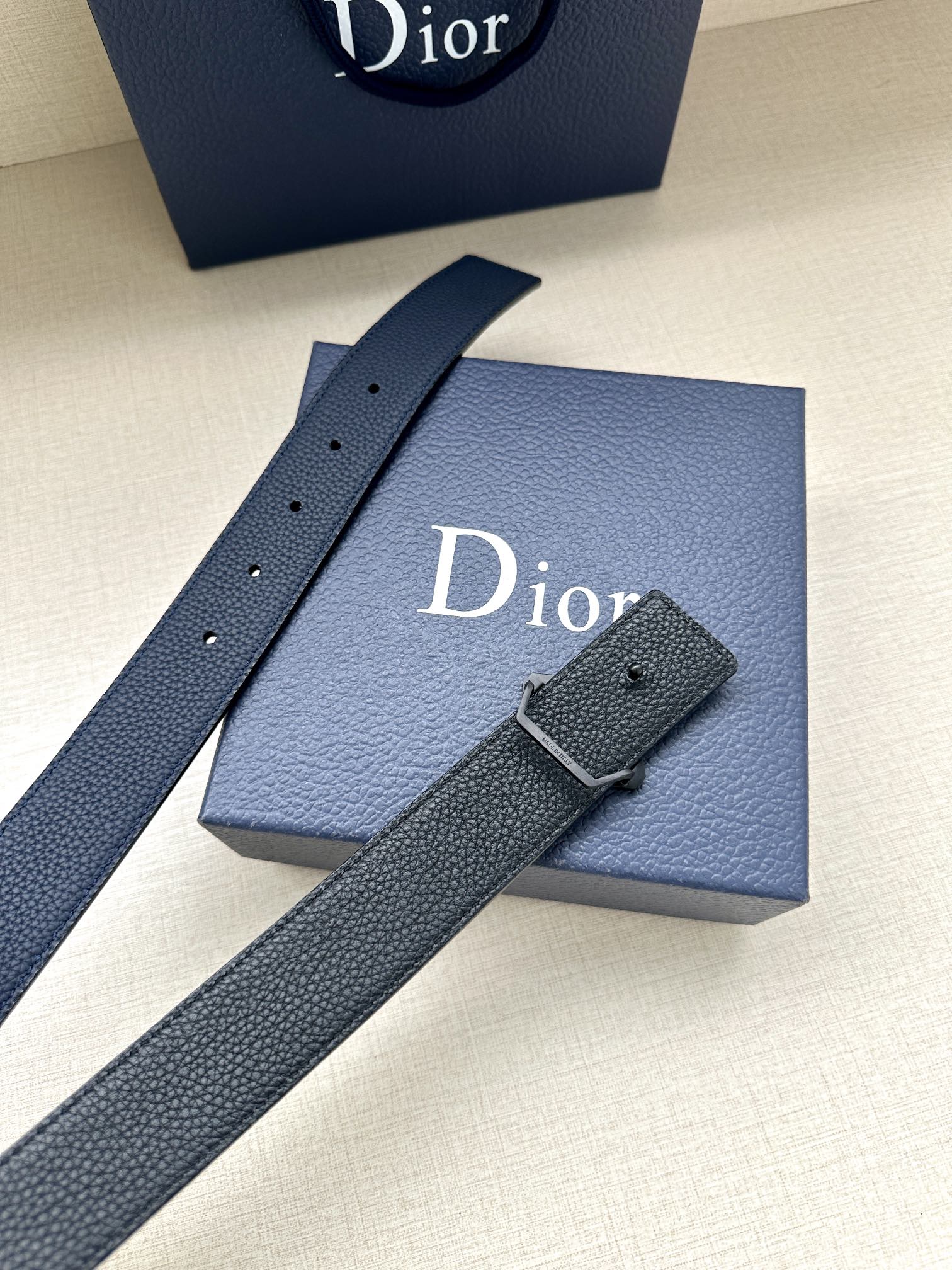Dior Male Basic Belt Cow Leather Black Adjustable M