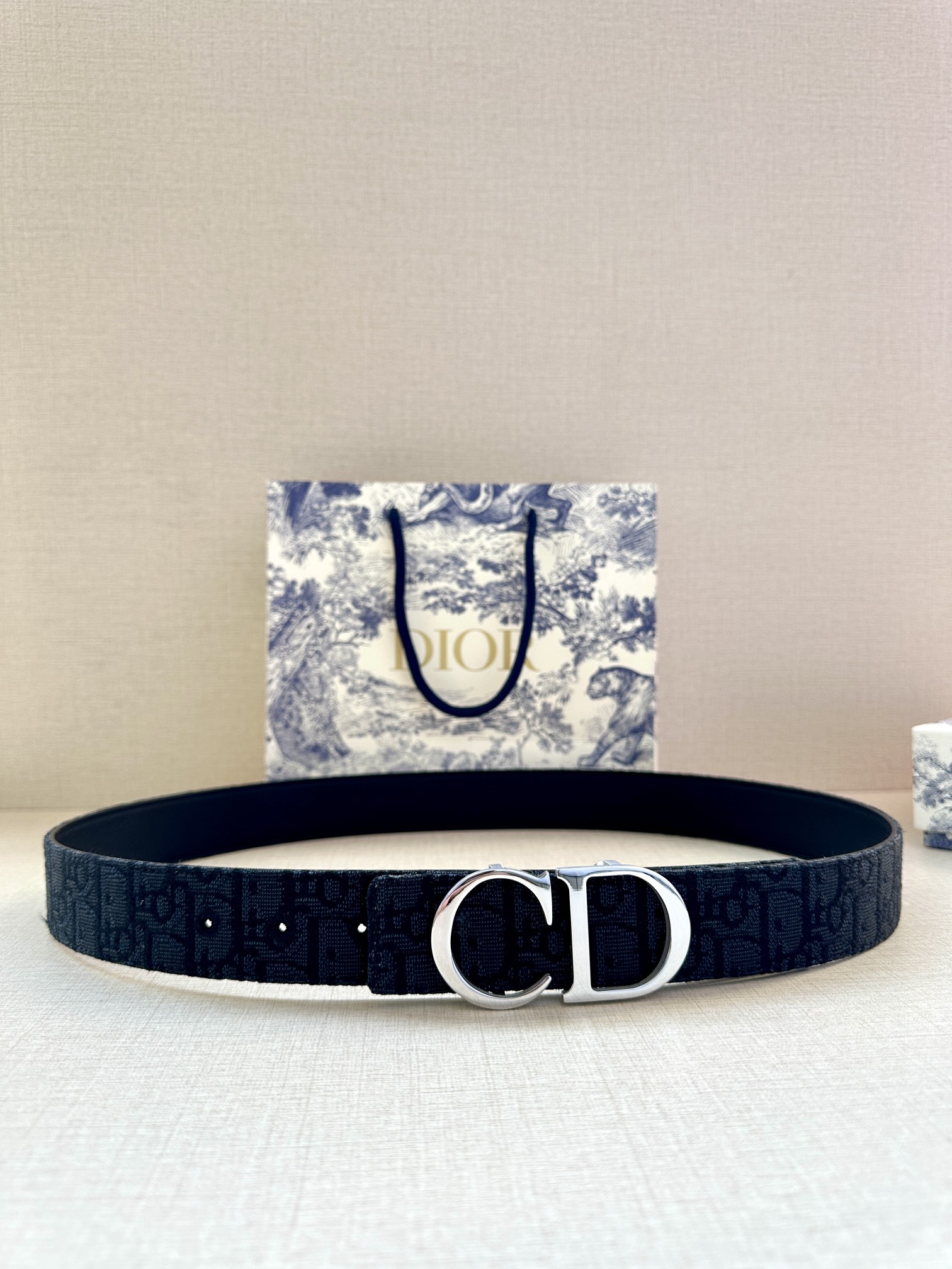 Dior Male Basic Belt Gold M-l