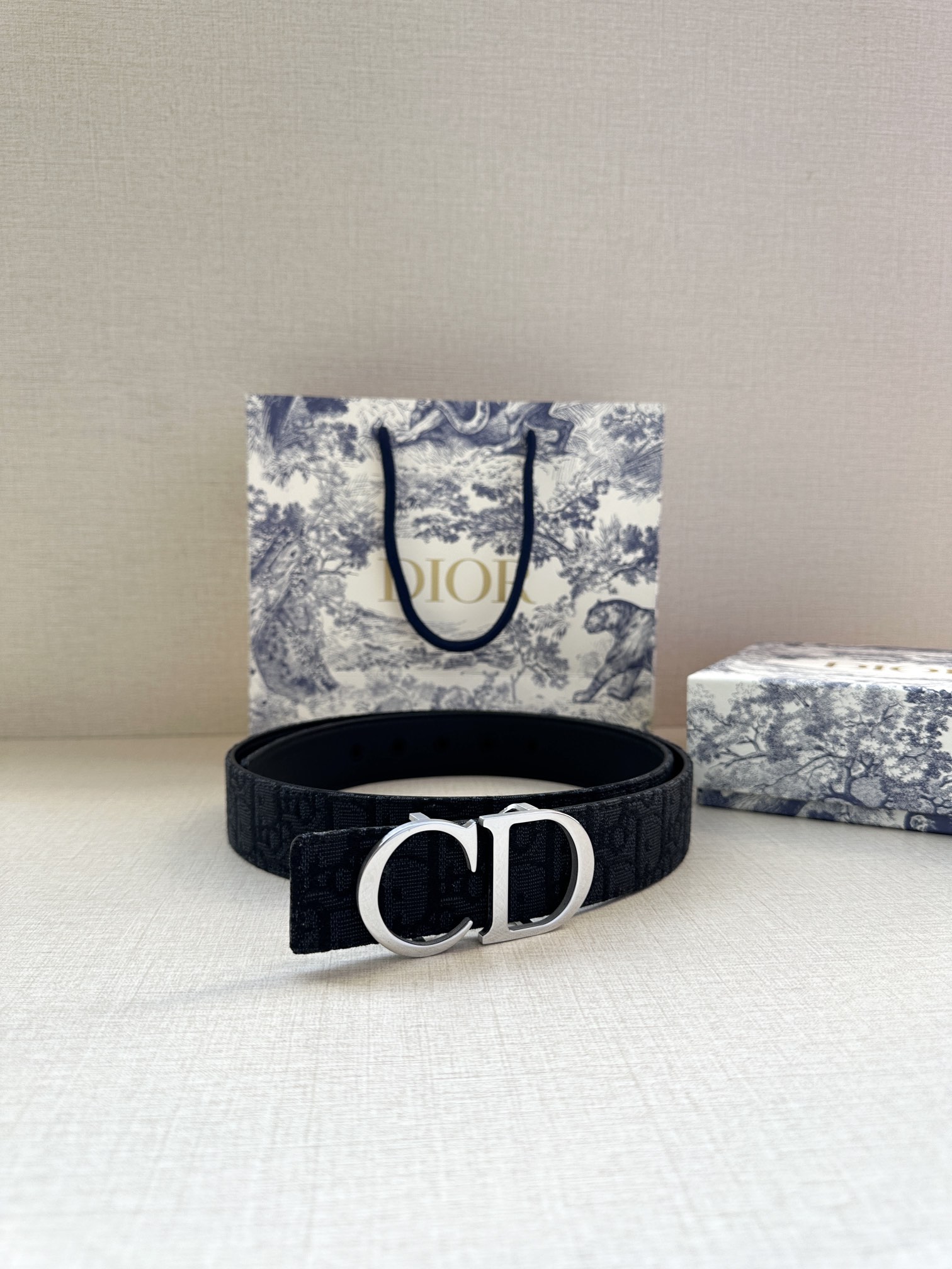 Dior Male Basic Belt Gold M-l