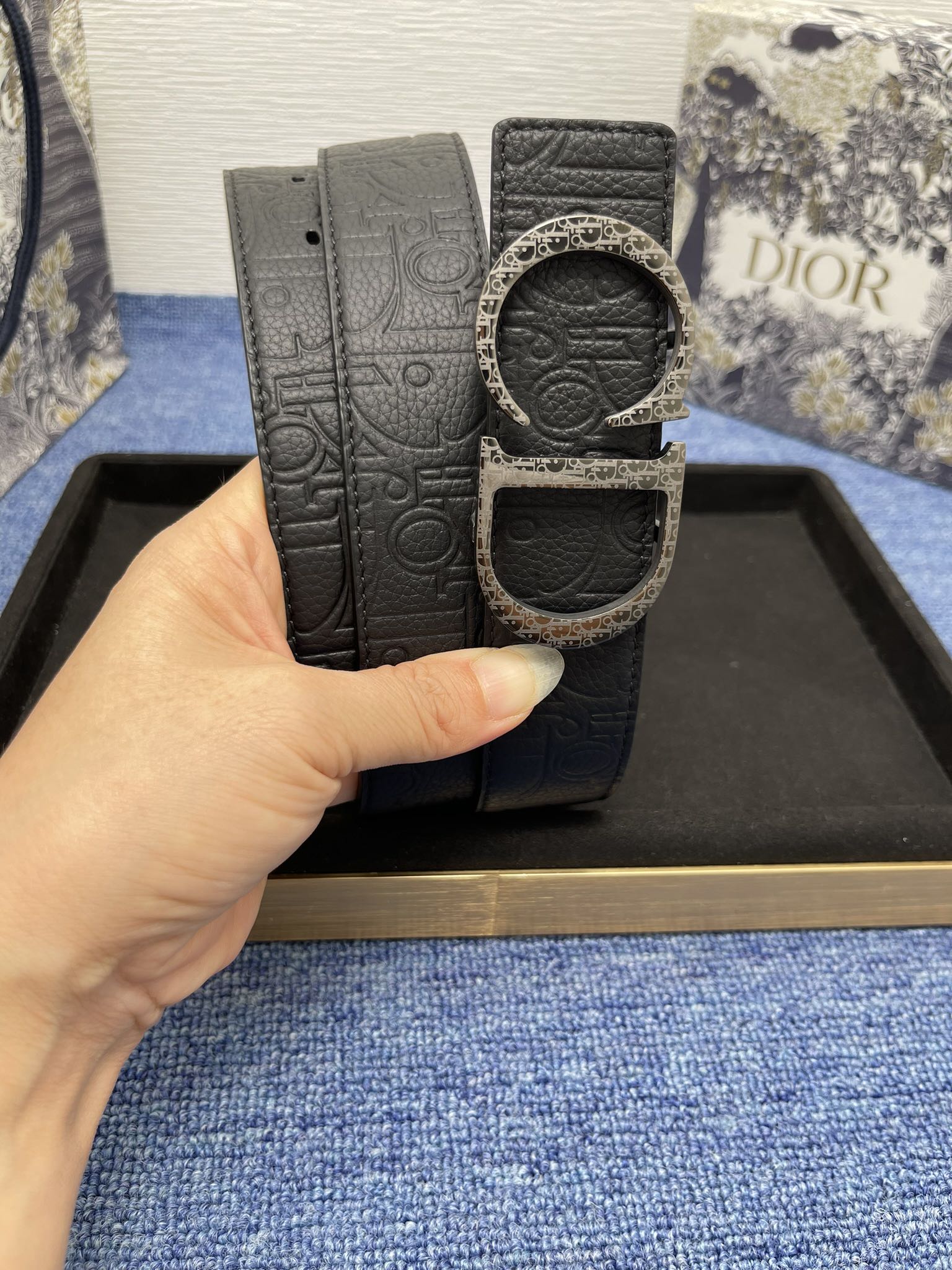 Dior Male Basic Belt Cow Leather Black