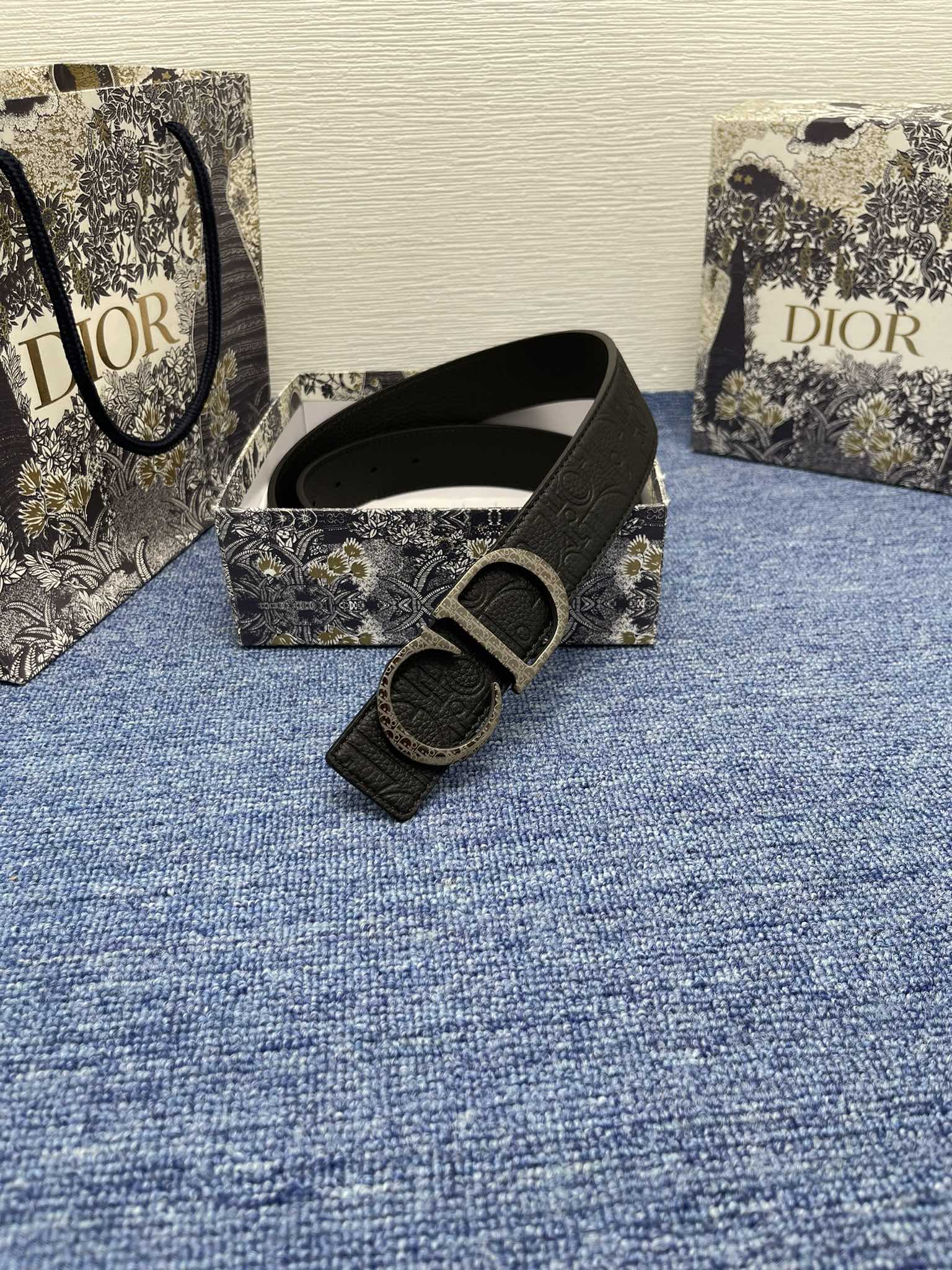 Dior Male Basic Belt Cow Leather Black