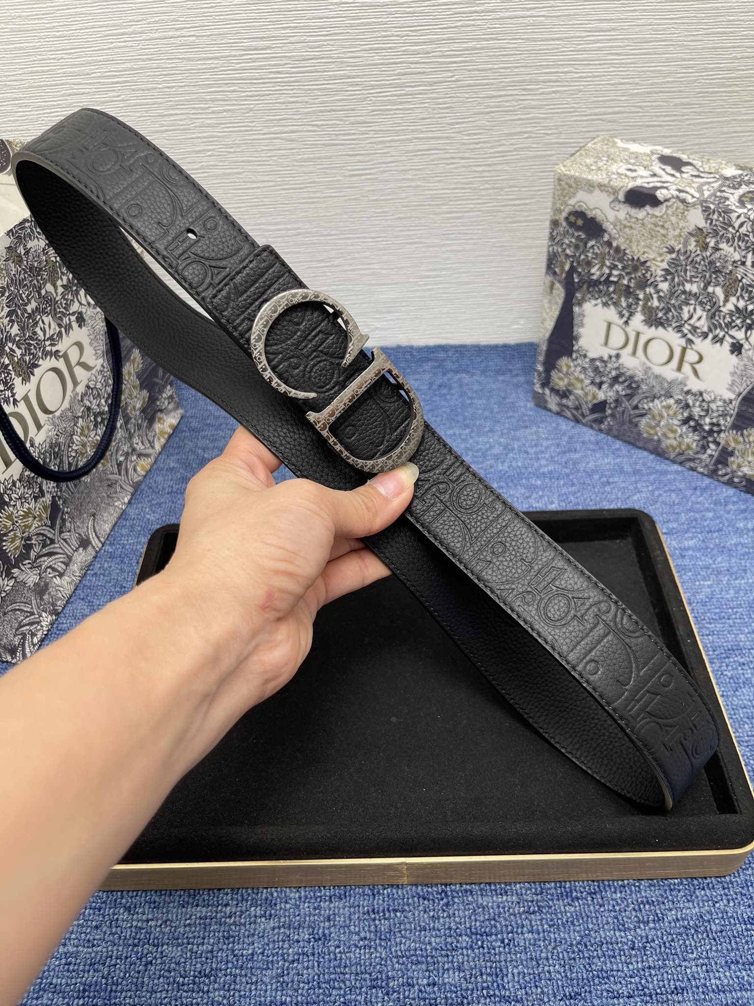 Dior Male Basic Belt Cow Leather Black