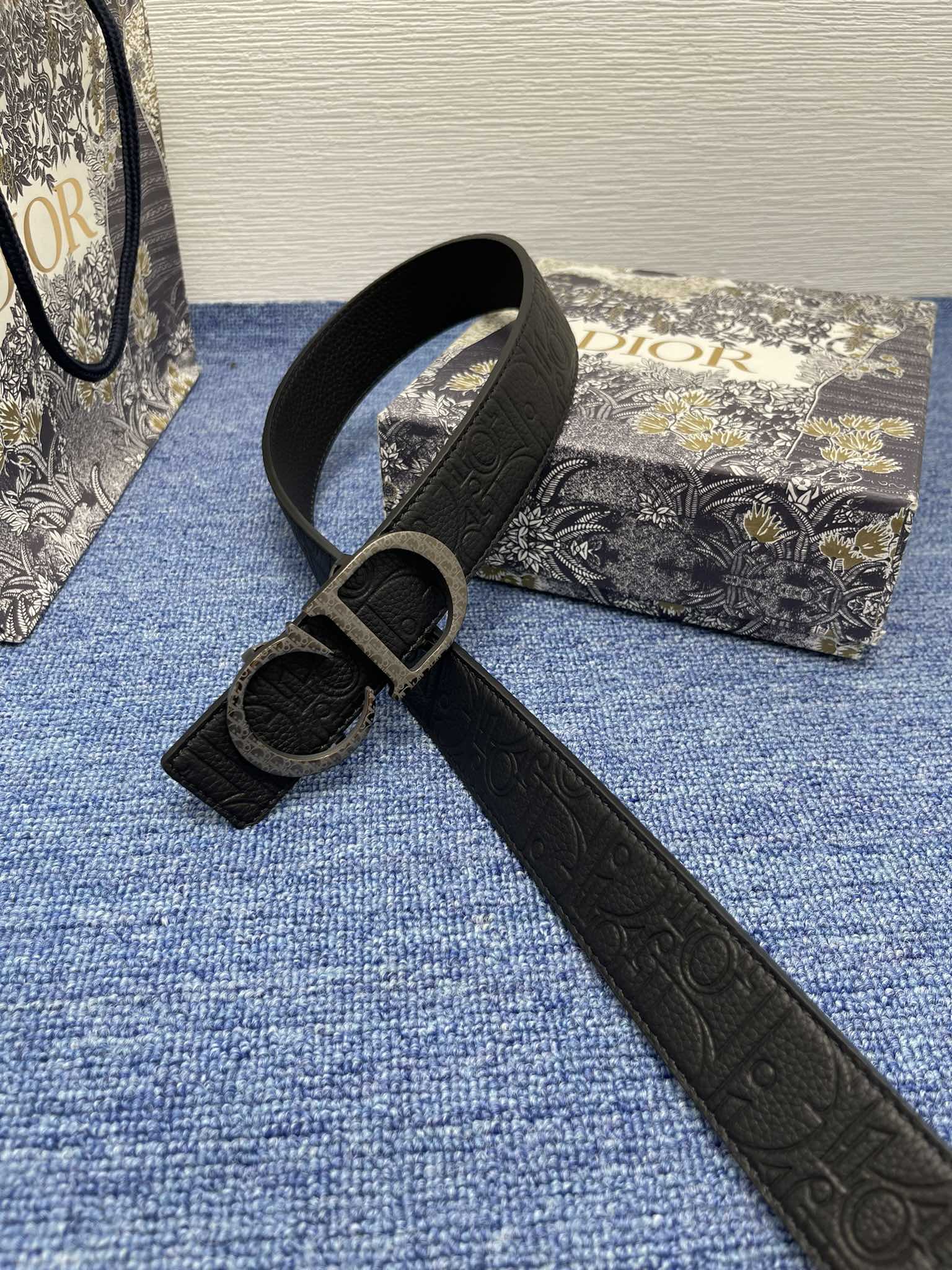 Dior Male Basic Belt Cow Leather Black