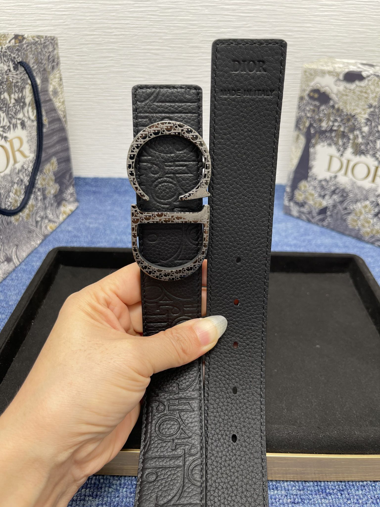 Dior Male Basic Belt Cow Leather Black