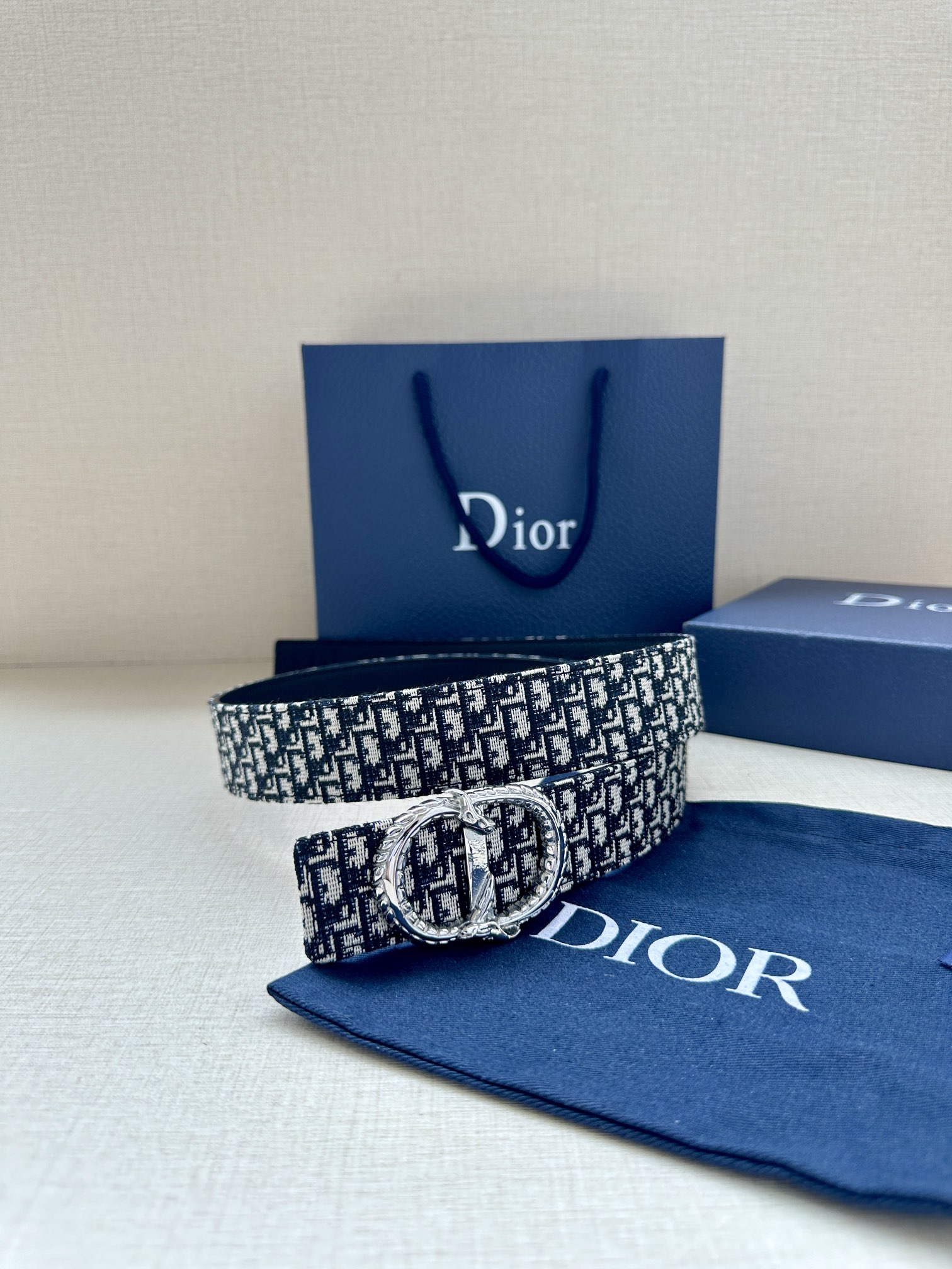Dior Male Leather Belt Top Grain Leather M