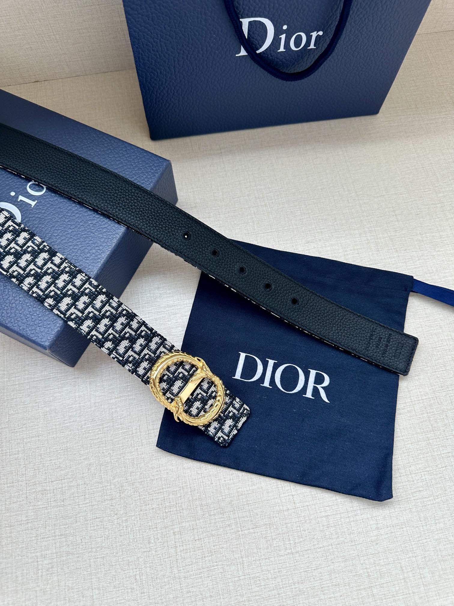 Dior Male Leather Belt Top Grain Leather M