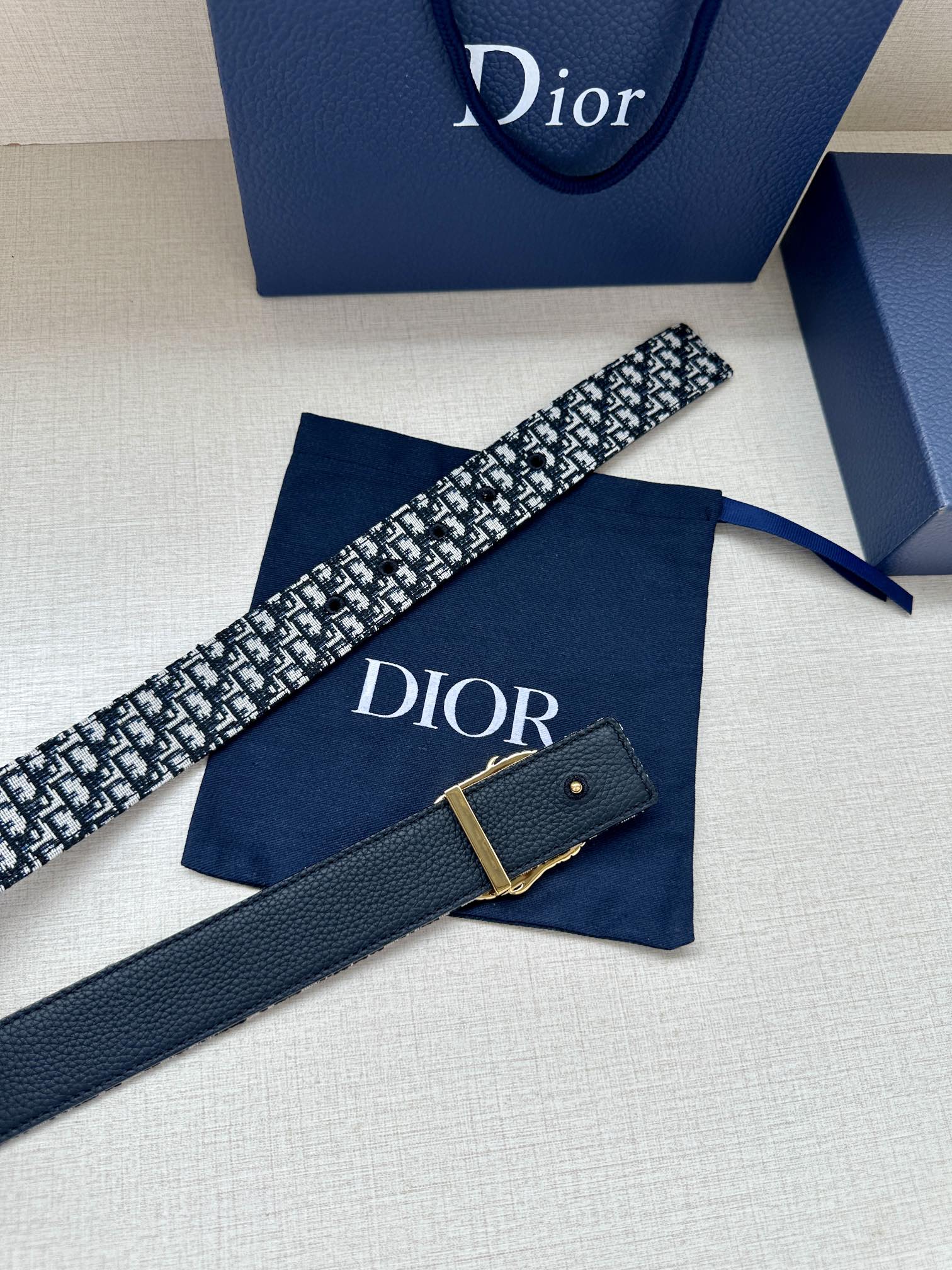 Dior Male Leather Belt Top Grain Leather M