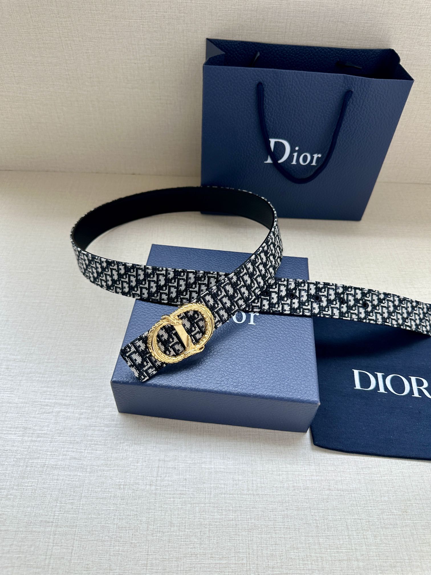 Dior Male Leather Belt Top Grain Leather M