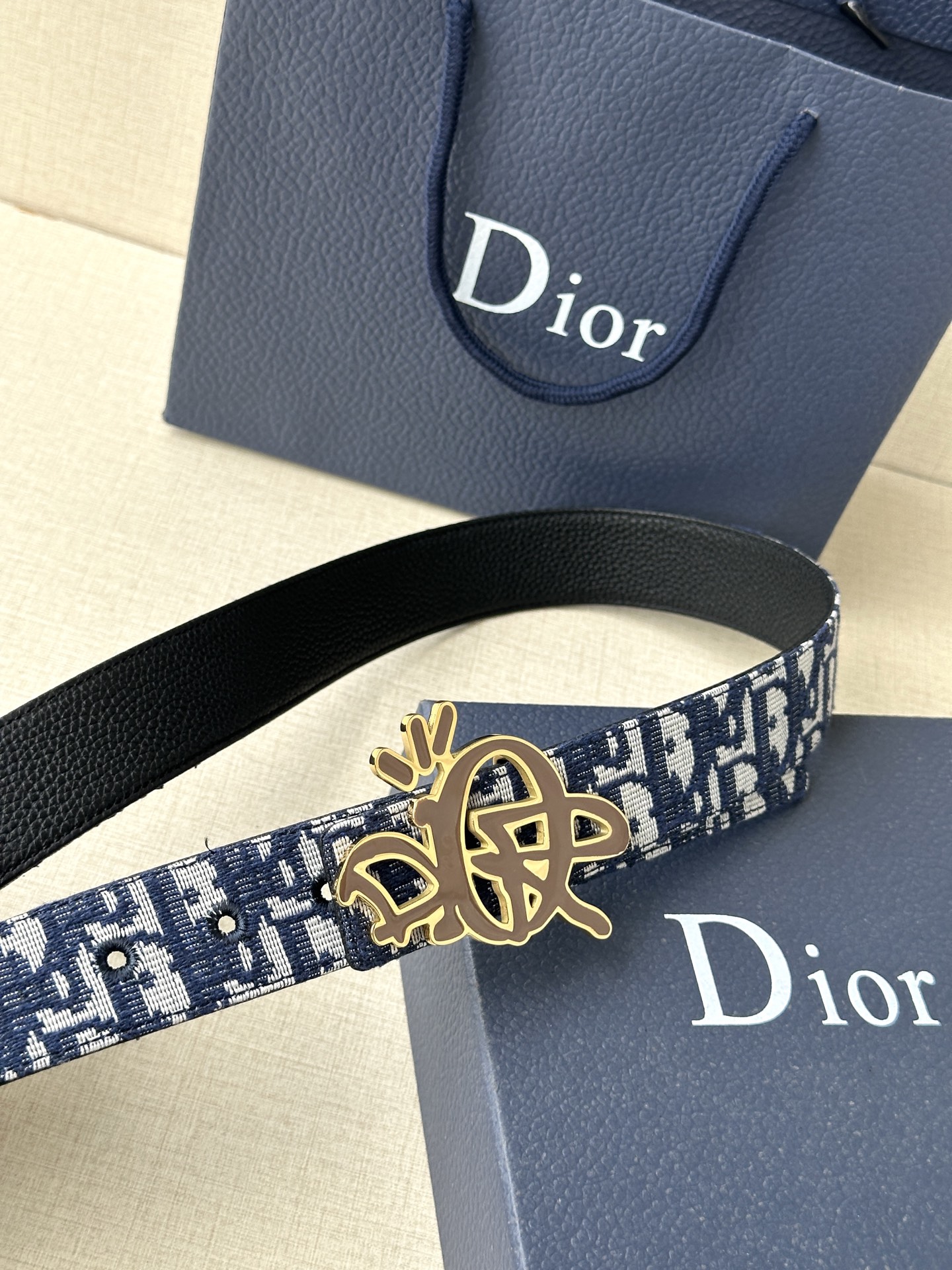 Dior Male Leather Belt Top Grain Leather M