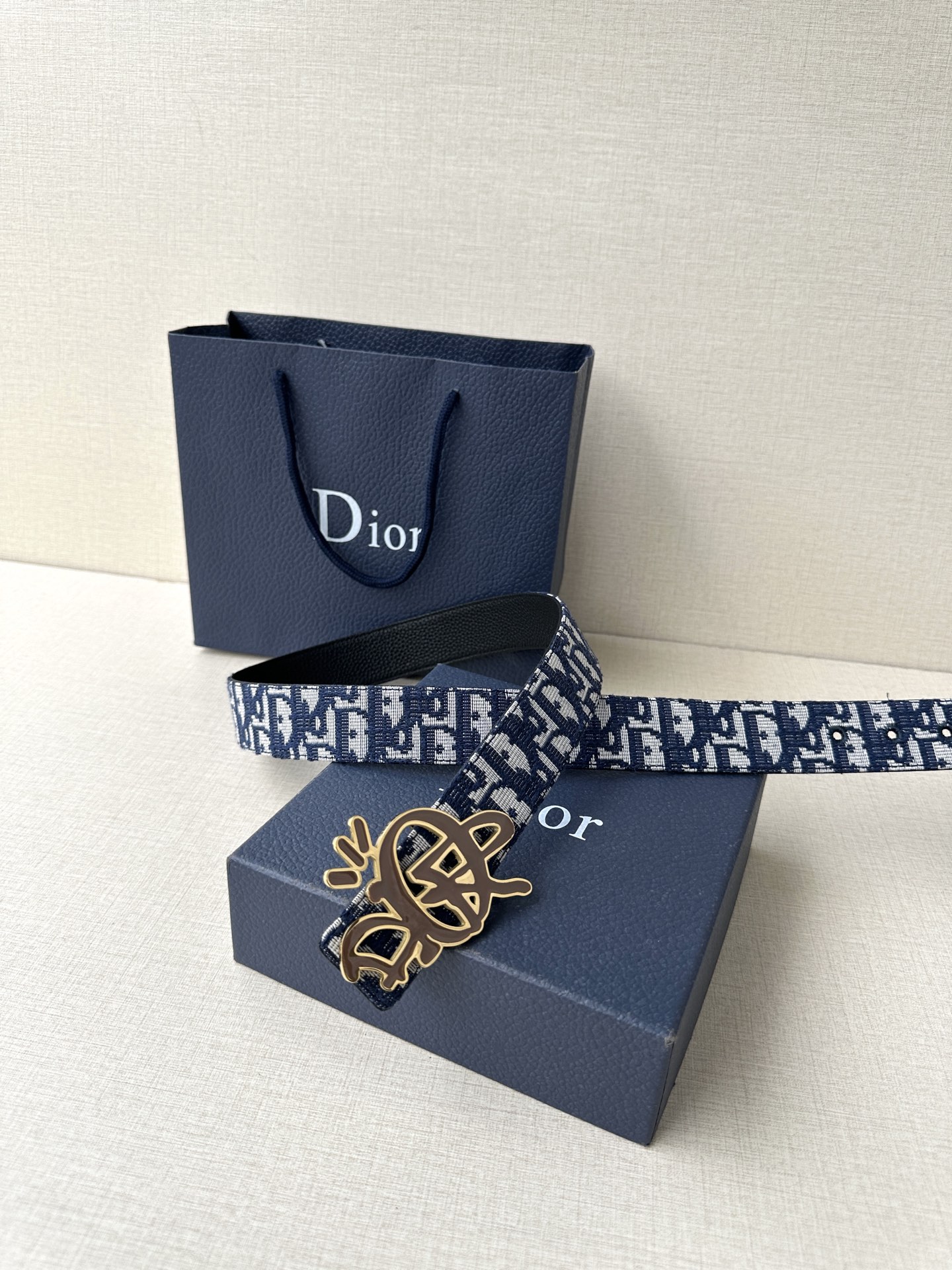 Dior Male Leather Belt Top Grain Leather M