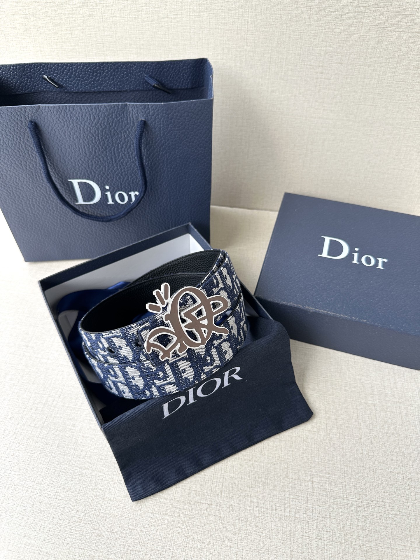 Dior Male Leather Belt Top Grain Leather M