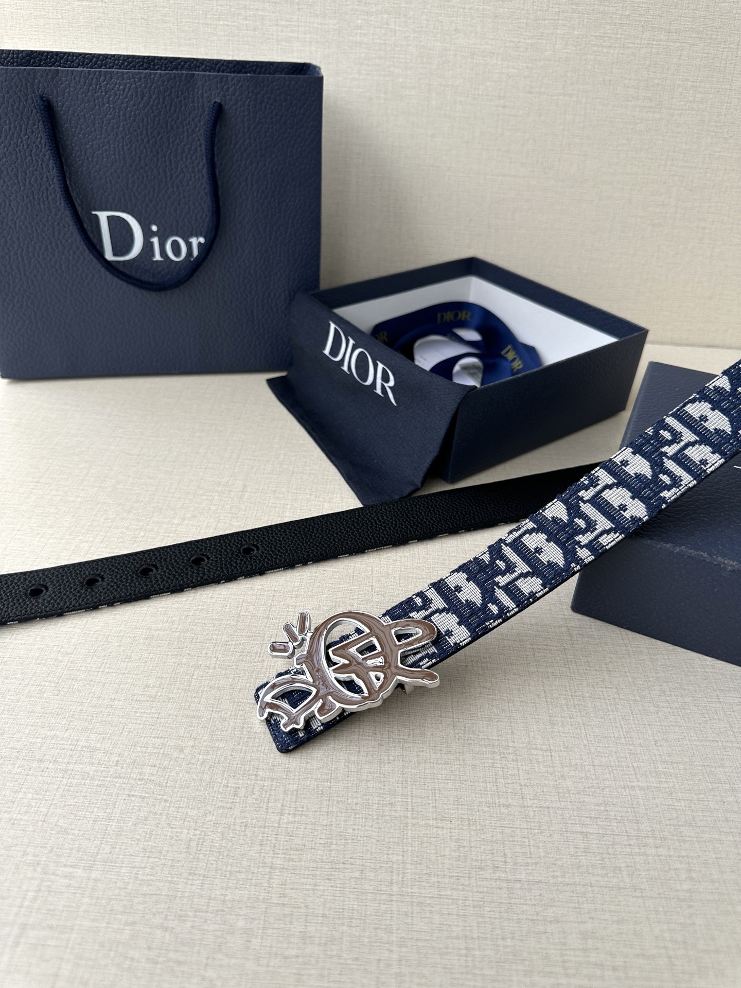 Dior Male Leather Belt Top Grain Leather M