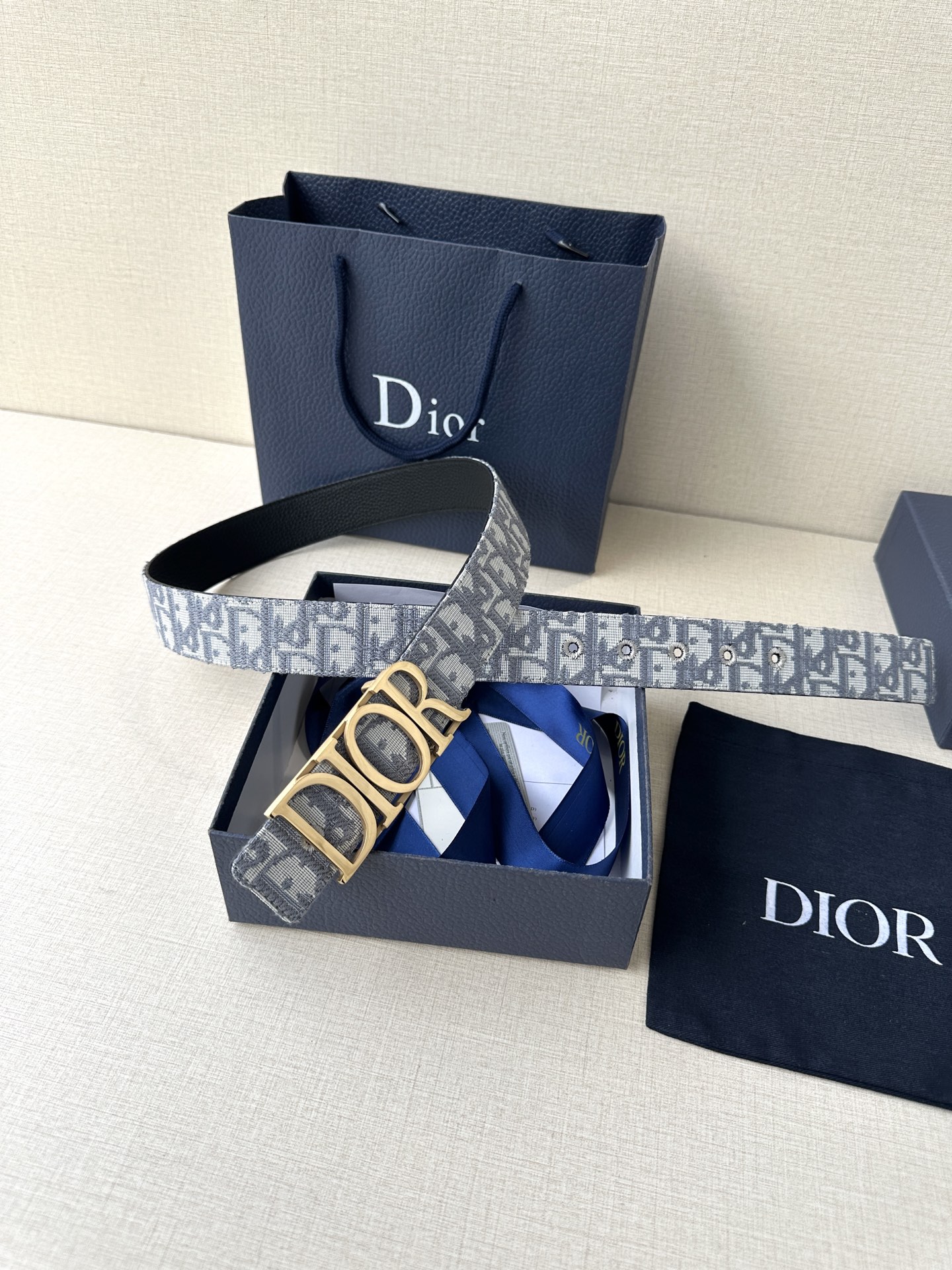 Dior Male Leather Belt Top Grain Leather M
