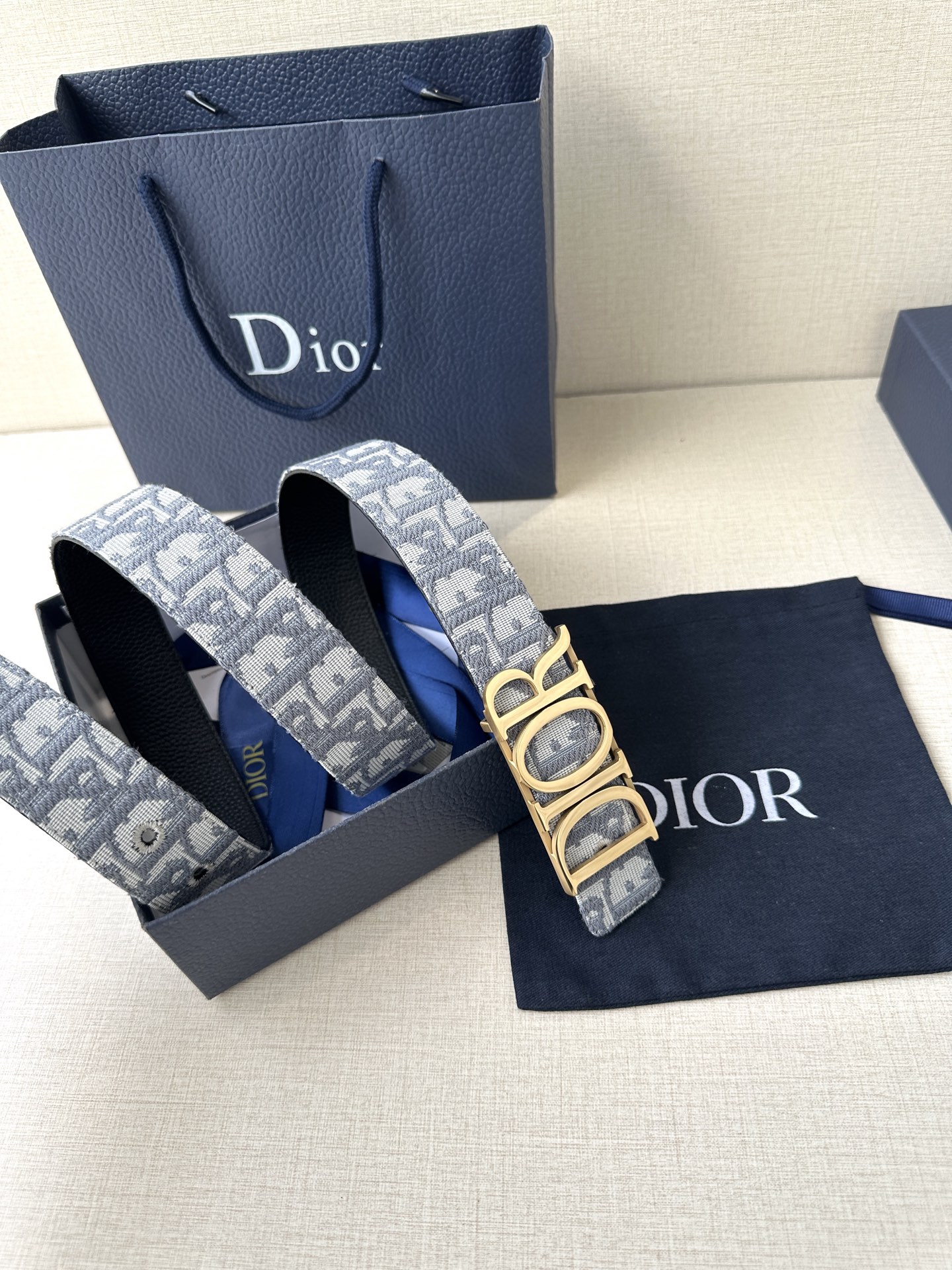 Dior Male Leather Belt Top Grain Leather M