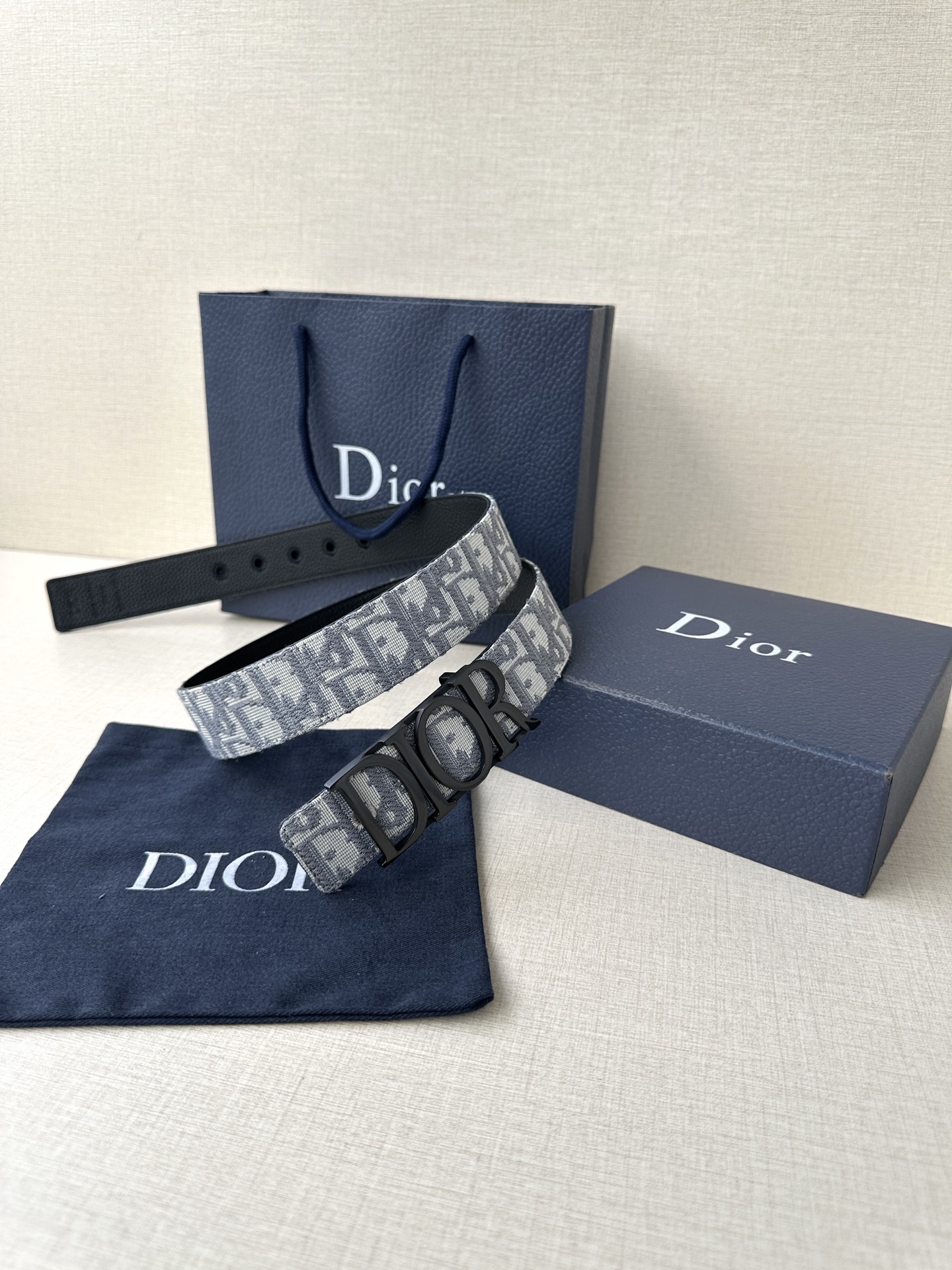 Dior Male Leather Belt Top Grain Leather M