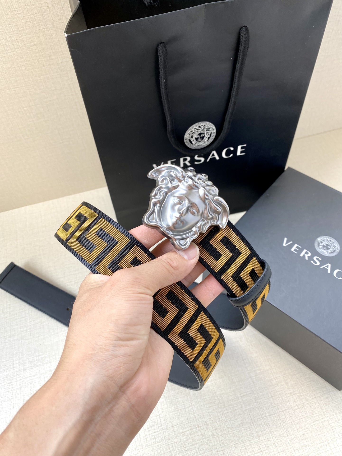 Versace Male Basic Belt Cow Leather S-m